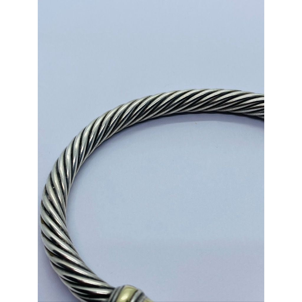 David Yurman 14K 925 Dome End Cable Bracelet 8.25" Rare Size