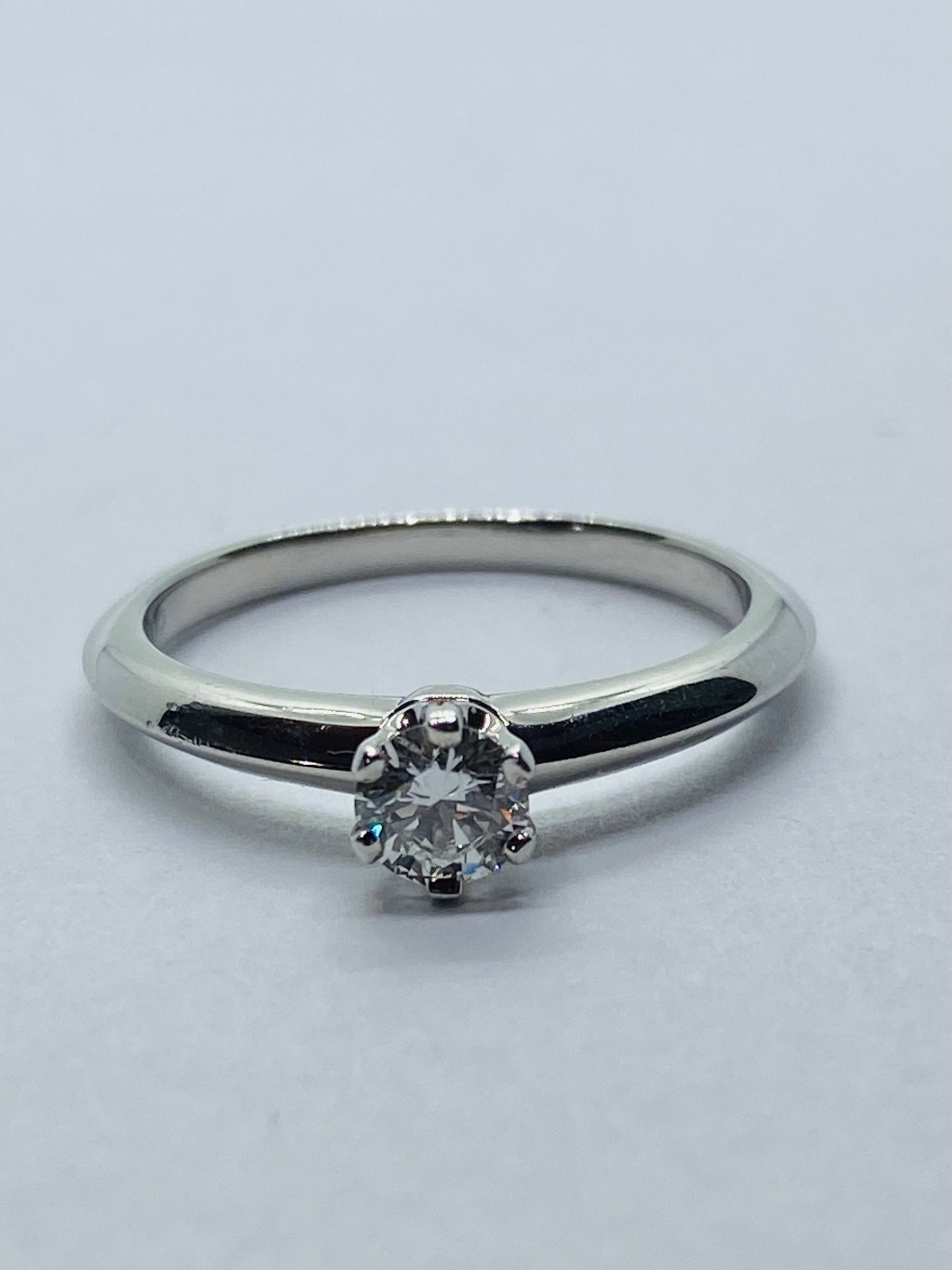 Tiffany & Co. 0.24 CT Diamond Platinum Solitaire Engagement Ring BOX!