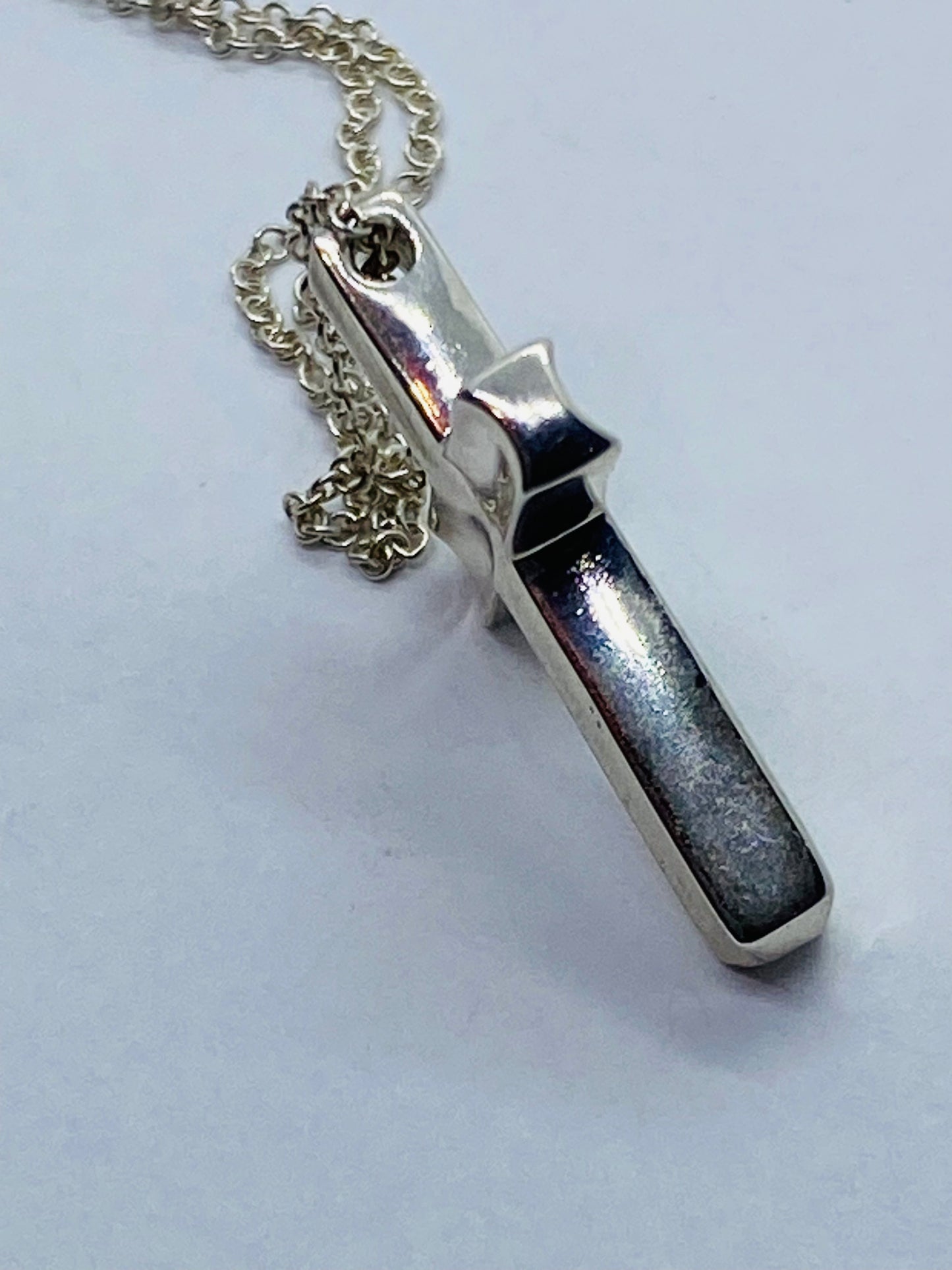 Tiffany & Co. Concave 925 Silver Cross Pendant Necklace 16.25” READ!