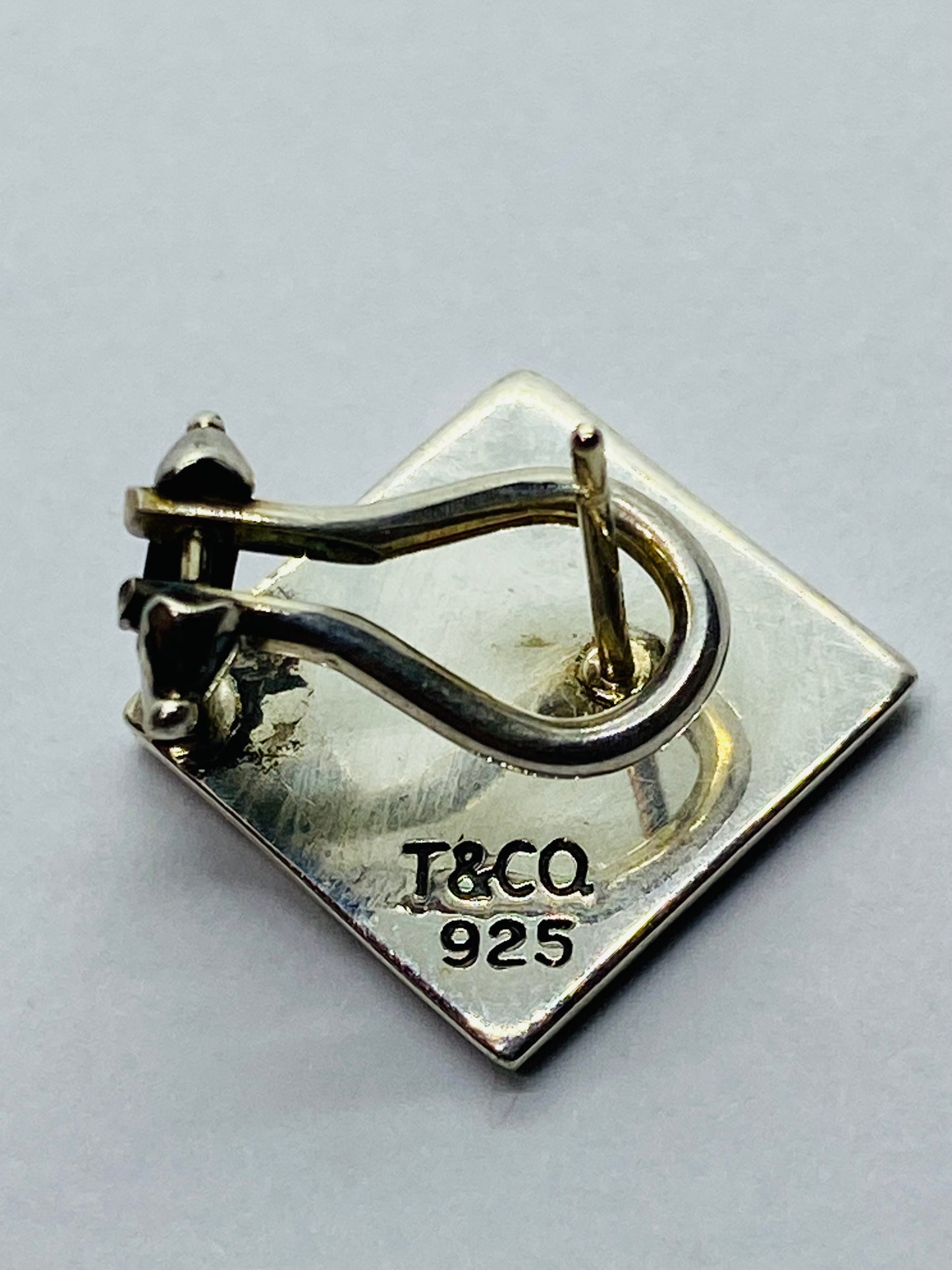 Tiffany & Co. Sterling Silver Square Clíp on pierced 13mm wide