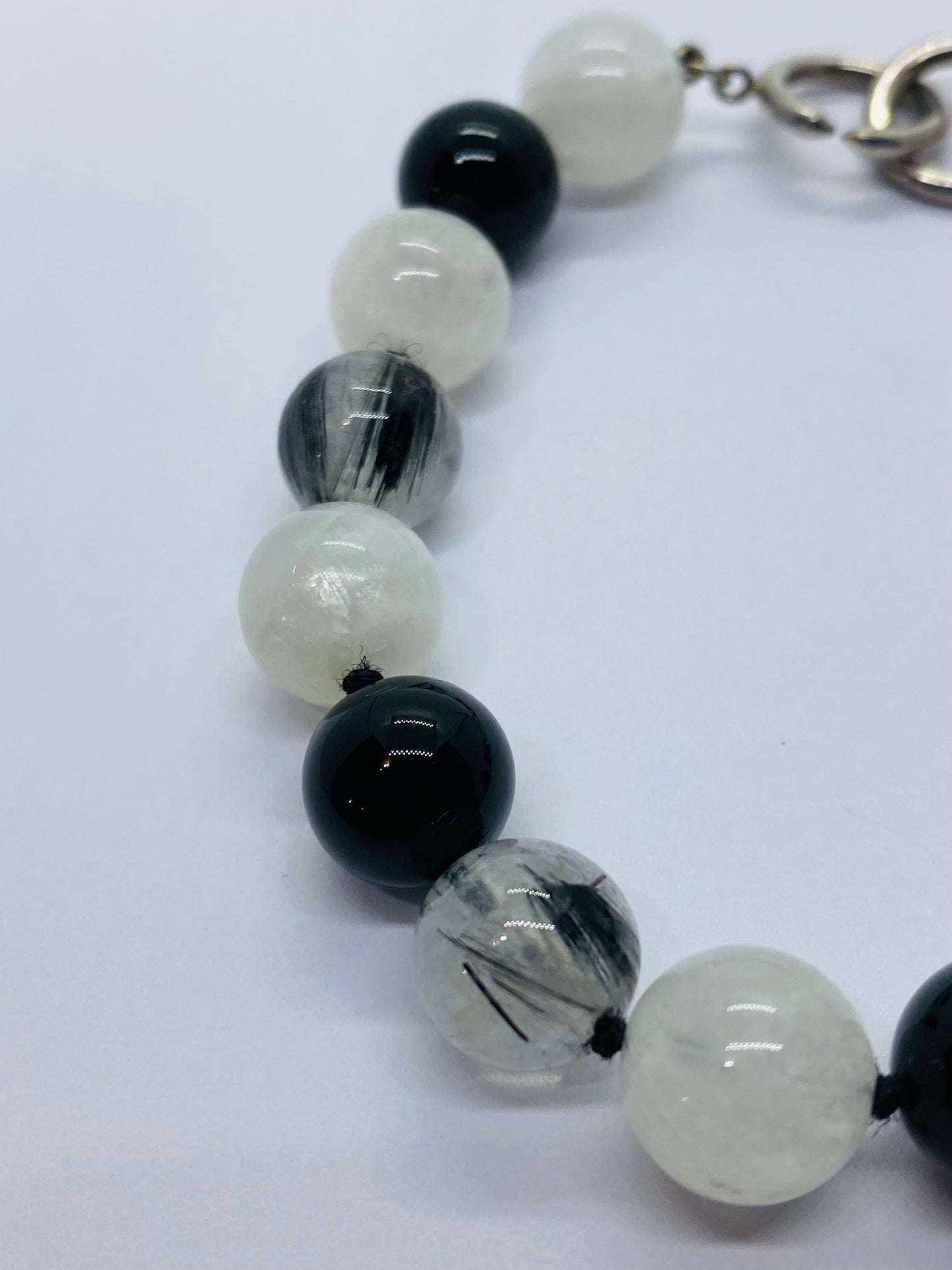 Tiffany & Co Paloma Picasso Sterling Silver Quartz Moonstone Onyx Bead Bracelet