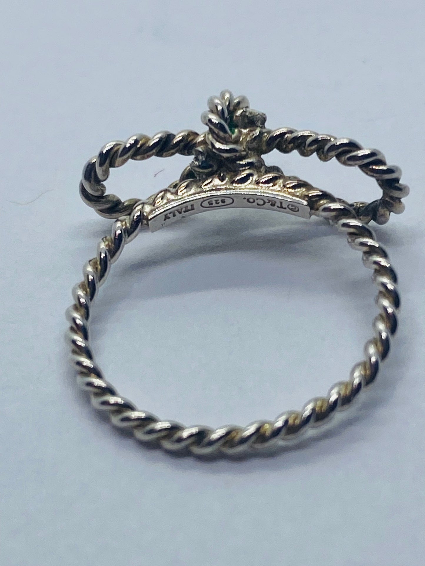 Tiffany Twist Bow 925 Sterling Silver Ring Size 4 Mint Condition Pouch