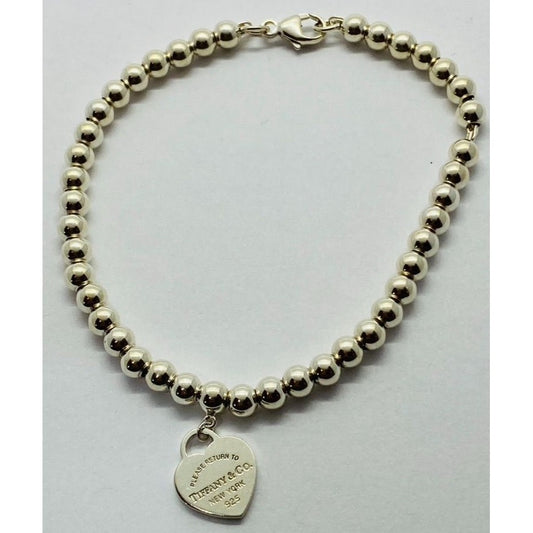 Tiffany & Co Bead "Please Return To Tiffany" 4mm heart bracelet