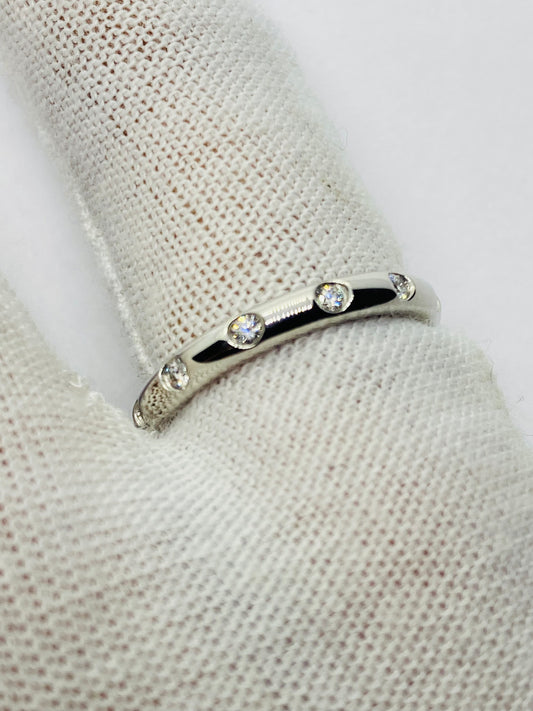 Tiffany & Co. Etoile Platinum Diamond Wedding Band Eternity, .36 TCW Box! Size 5