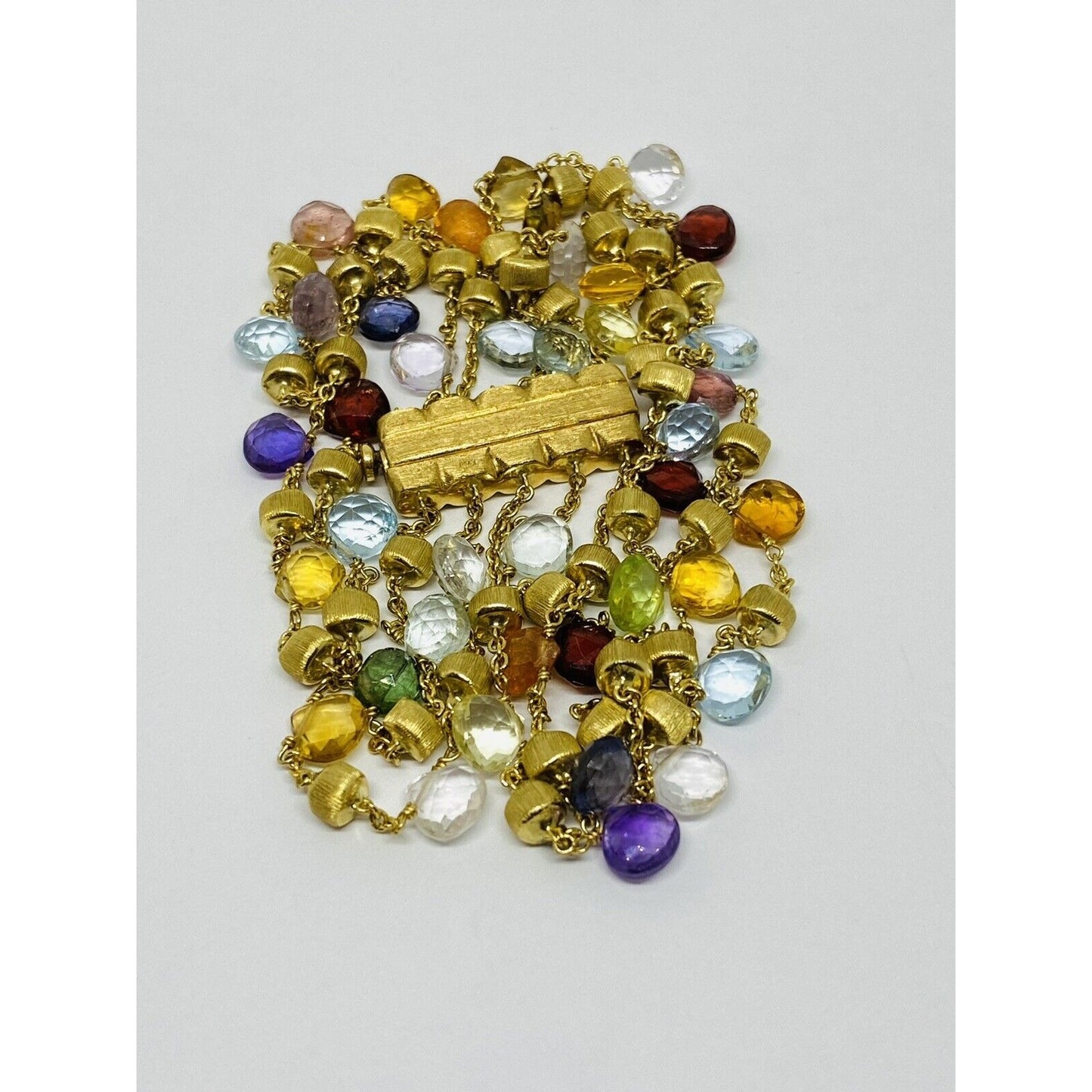 MARCO BICEGO PARADISE MULTISTONE MULTI 5 STRAND BRACELET 18K 750 7”