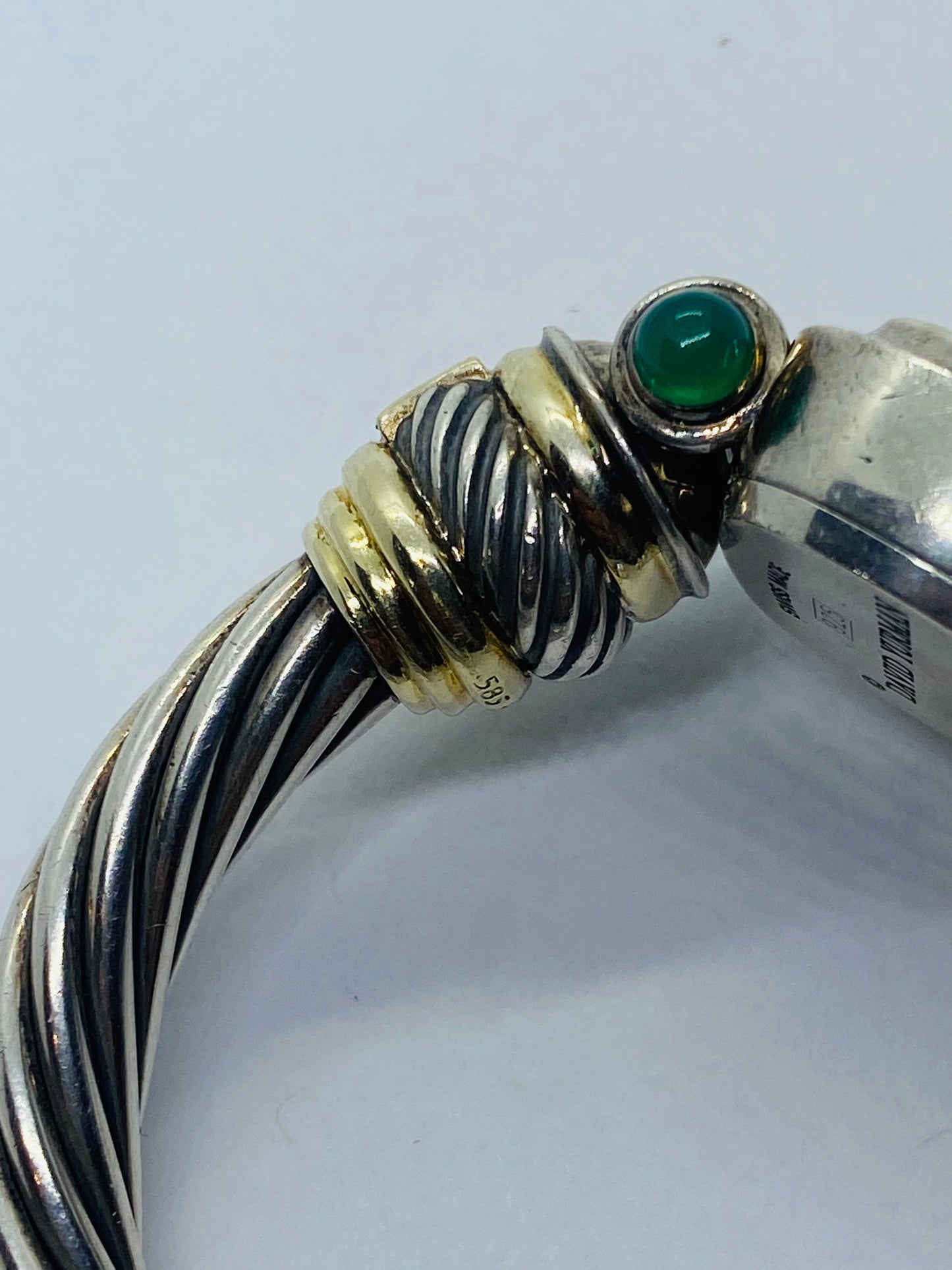 David Yurman 14k 925 Cable Amethyst Green Onyx Ladies Watch