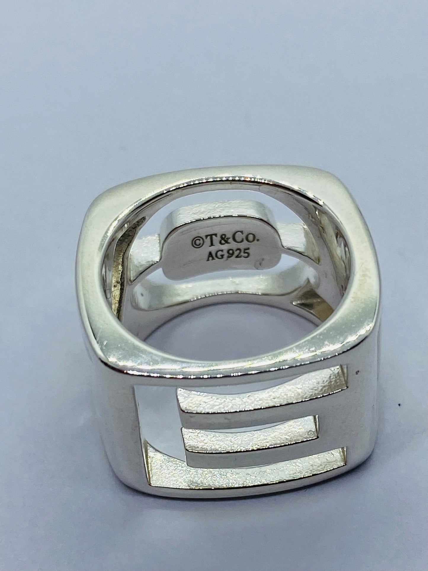 TIFFANY & CO DONALD CLAFLIN ERA STENCIL LOVE RING 925 STERLING SILVER 5.75 POUCH