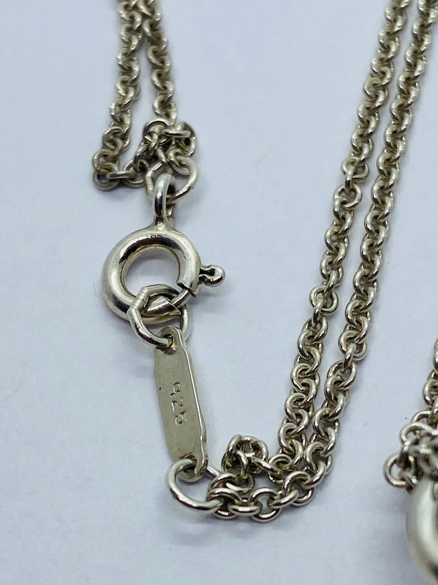 Tiffany & Co. Sterling Silver Double Chain Infinity Pendant Necklace 16”