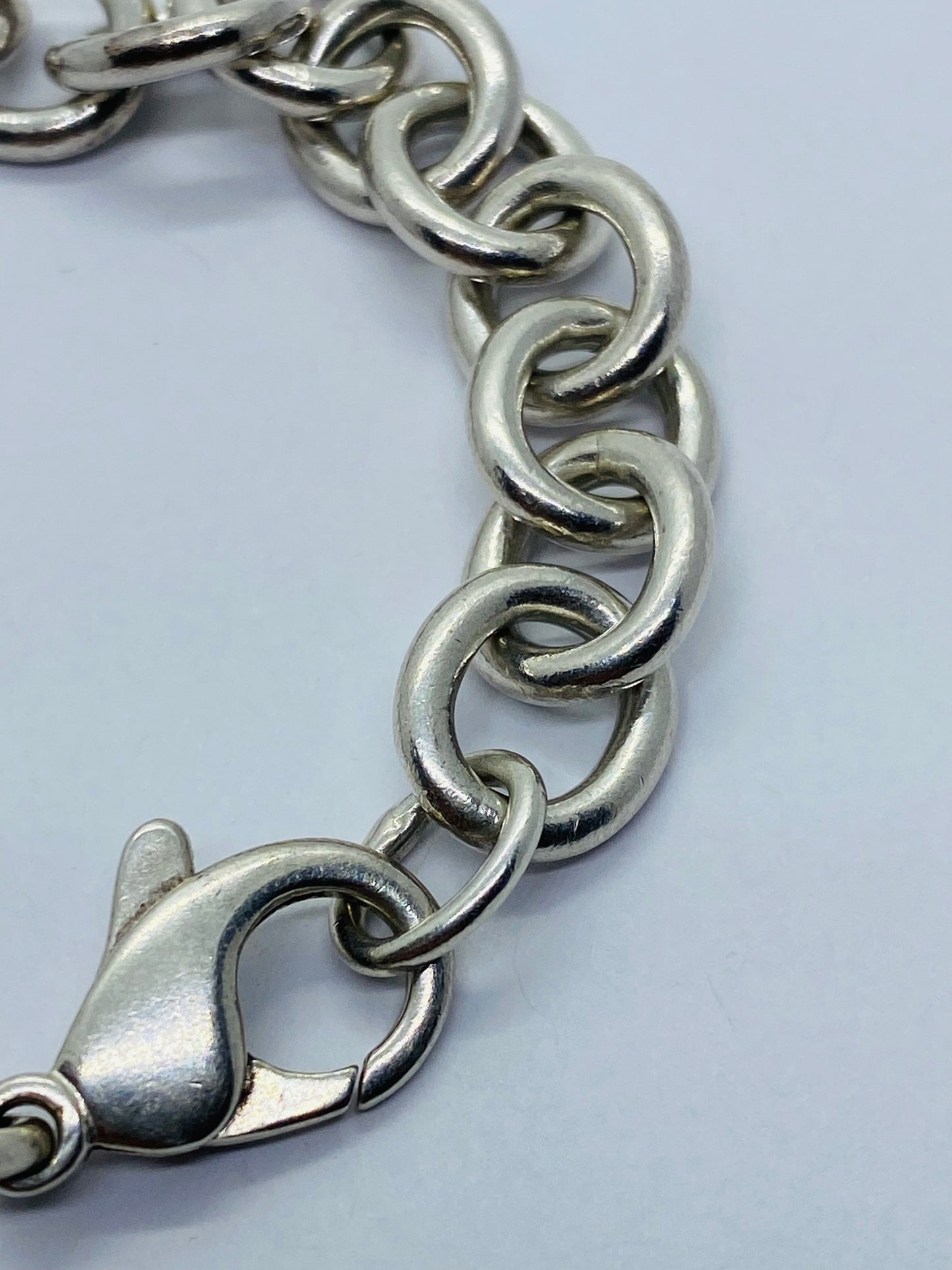 Tiffany & Co. Sterling Silver Round Tag Bracelet 7 1/2