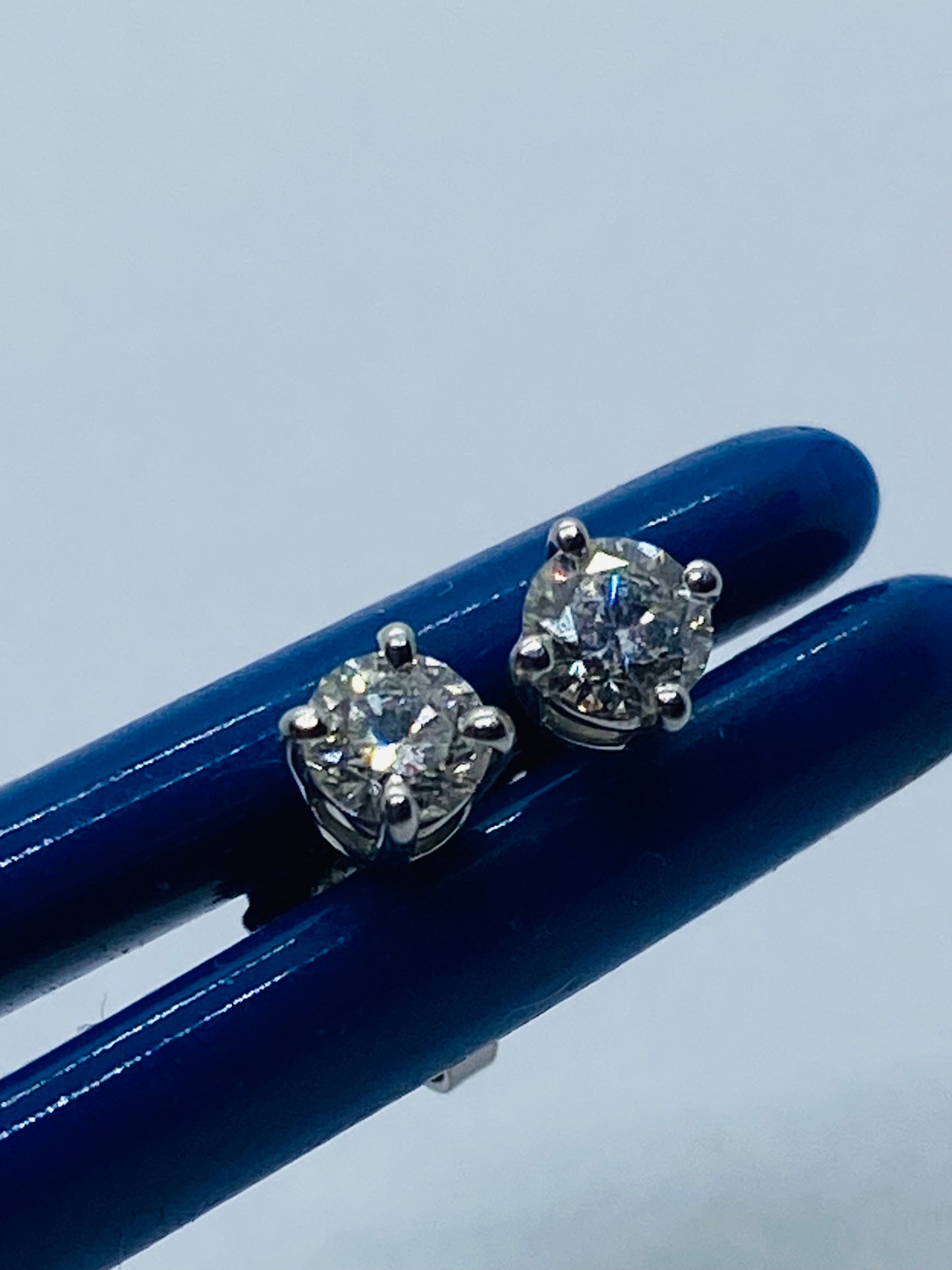 Tiffany & Co Platinum Solitaire Diamond .34 Stud Earrings