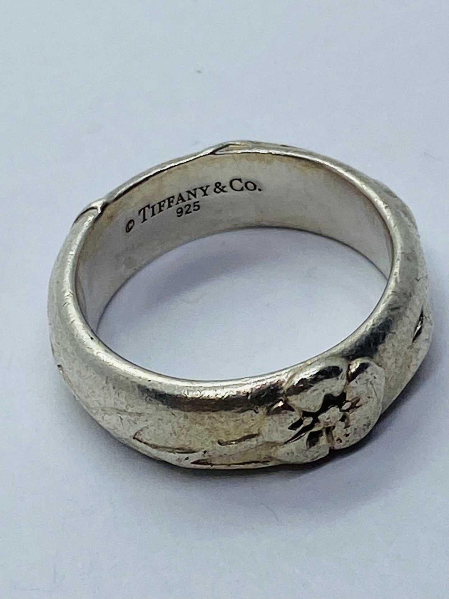 TIFFANY & Co. Nature Rose Flower Ring  Rare Sterling Silver Sz 5