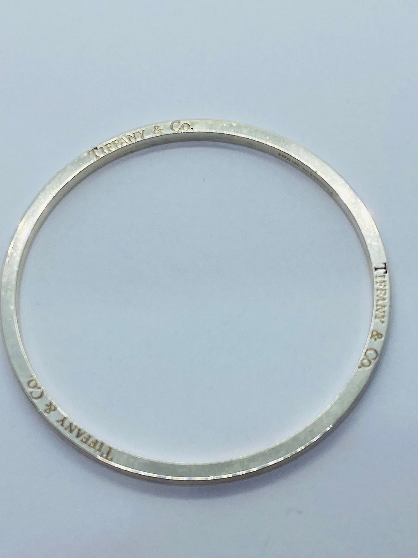 Tiffany & Co Italy Narrow Icon Bangle Bracelet Sterling Silver 925  Rare 7.75”