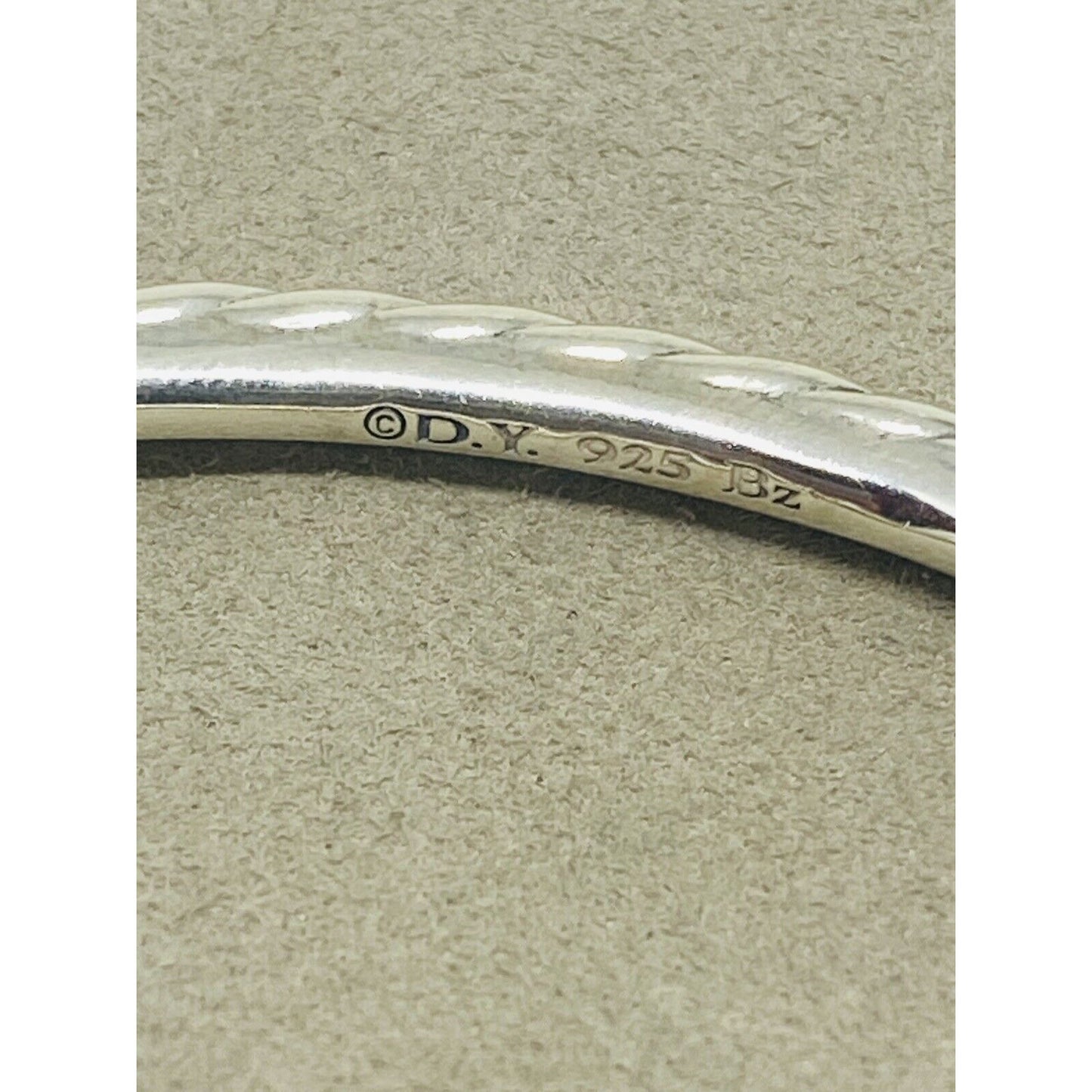 Rare David Yurman Sterling Silver/Bronze 9.5mm Pure Form Cable Bangle Bracelet