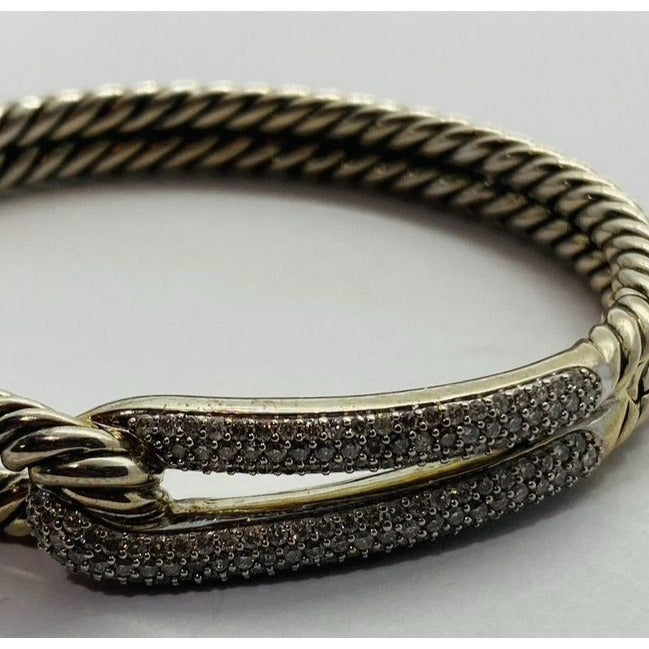 David Yurman Labyrinth 6” Diamond Bracelet Sterling with Pouch MSRP$2,750