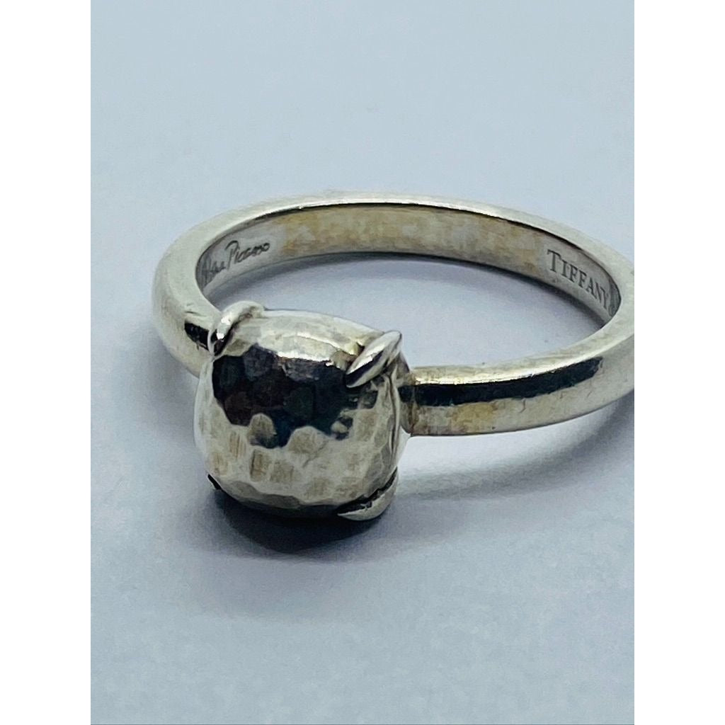 Tiffany & Co. Paloma Picasso 7mm hammered sugar stacks ring silver 4.75-5