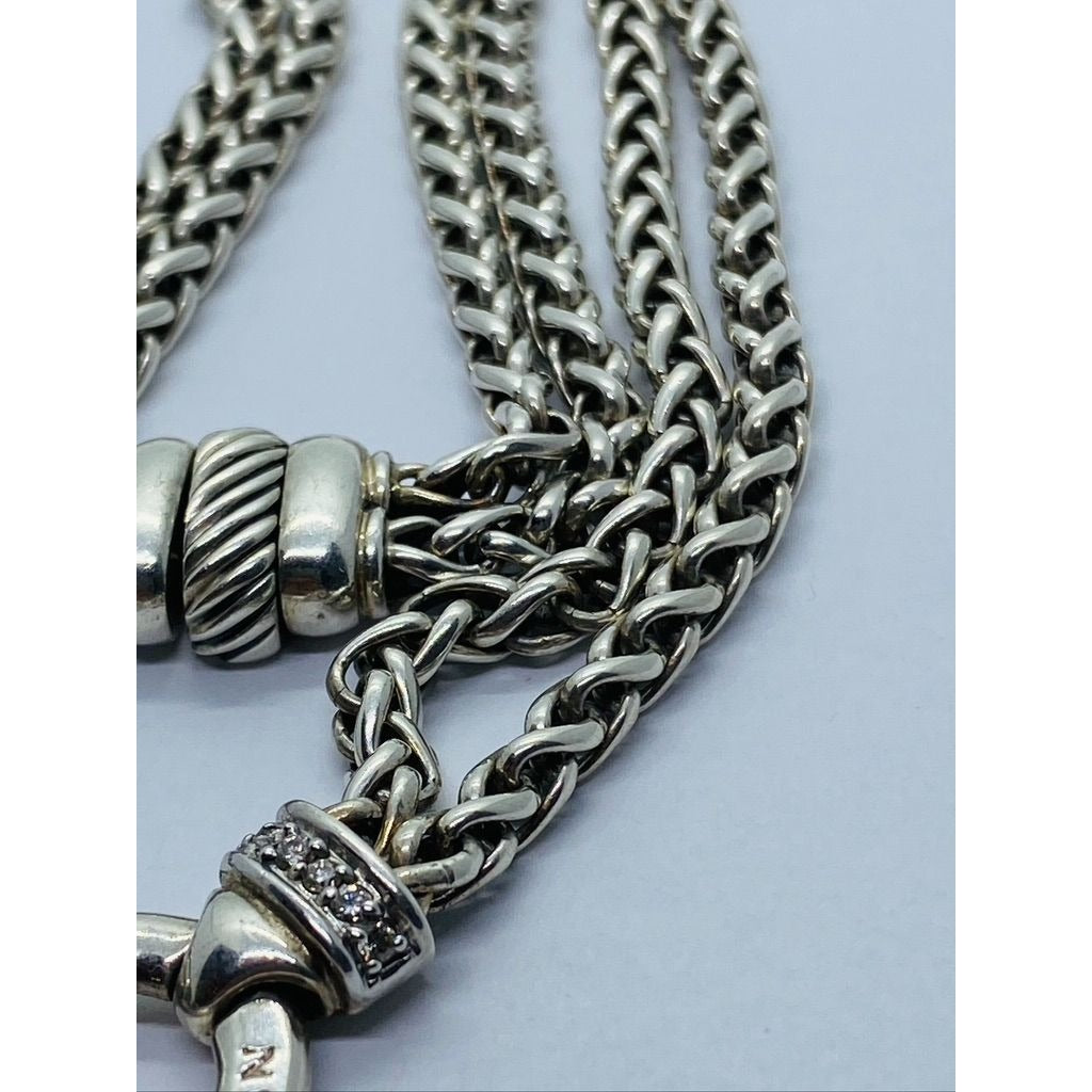 DAVID YURMAN Double Wheat Chain Necklace/ Diamonds