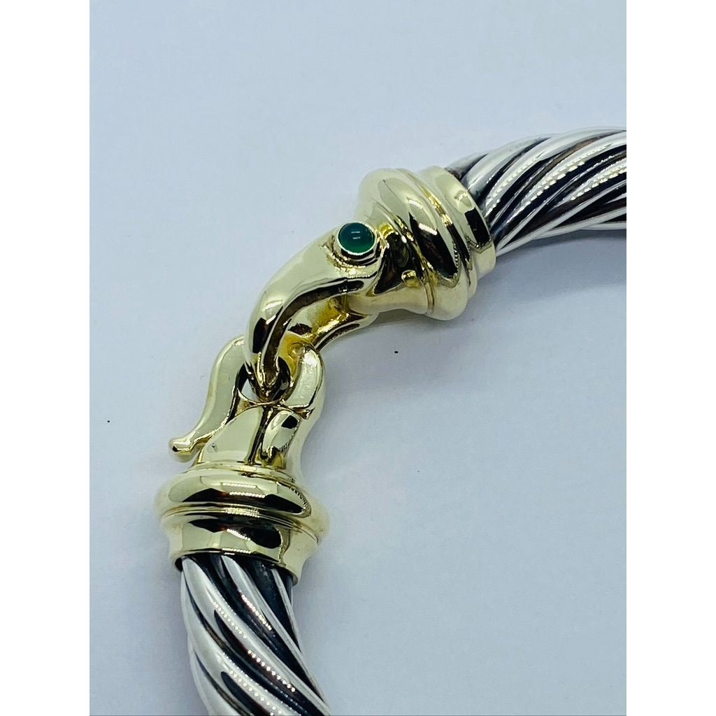 David Yurman Vintage 14k 925 Gold Buckle Bangle Renaissance Bracelet Size M 6.5"