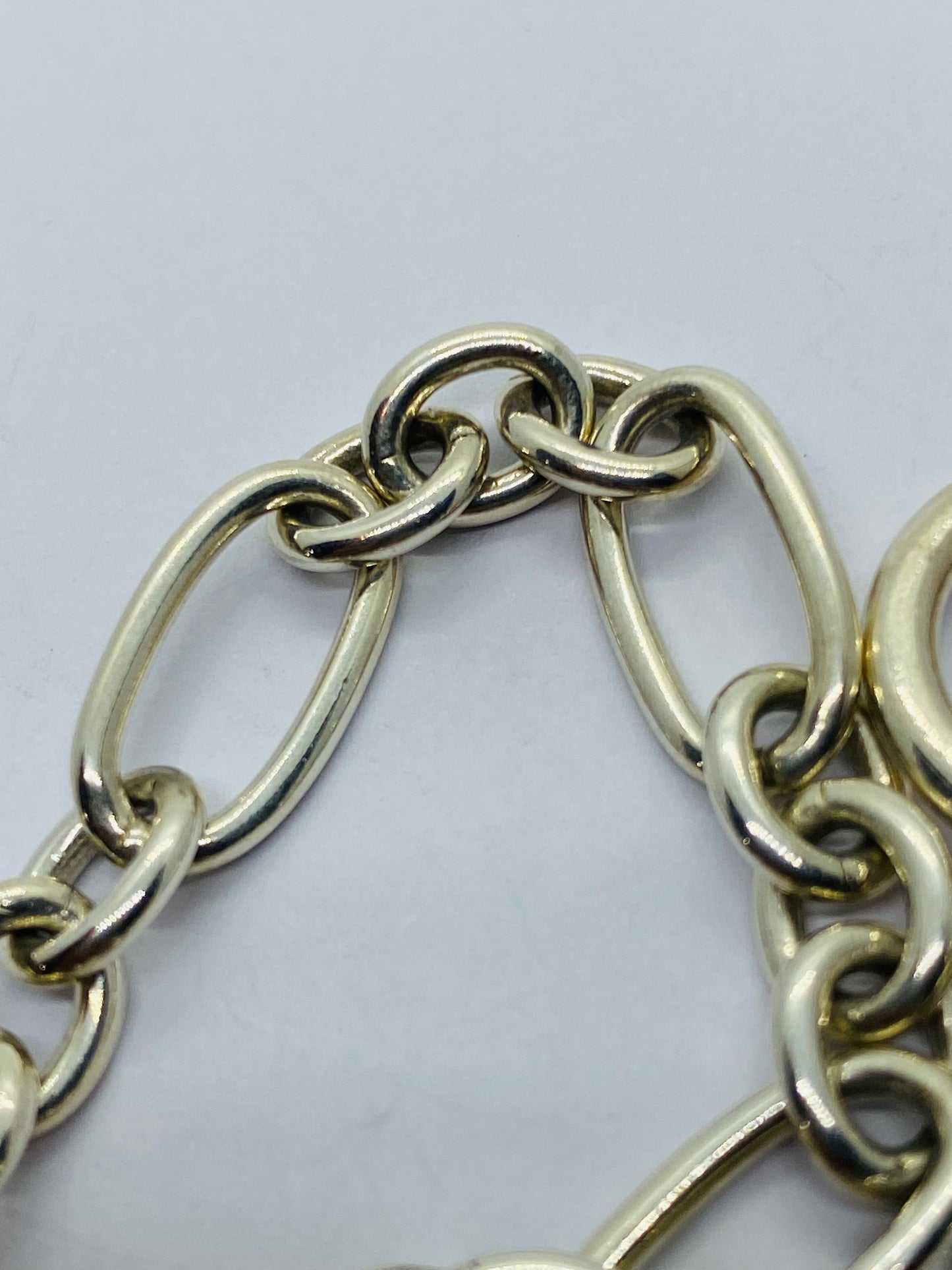 Tiffany & Co. Picasso 925 Silver 7.75” Groove Link Toggle Bracelet Pouch