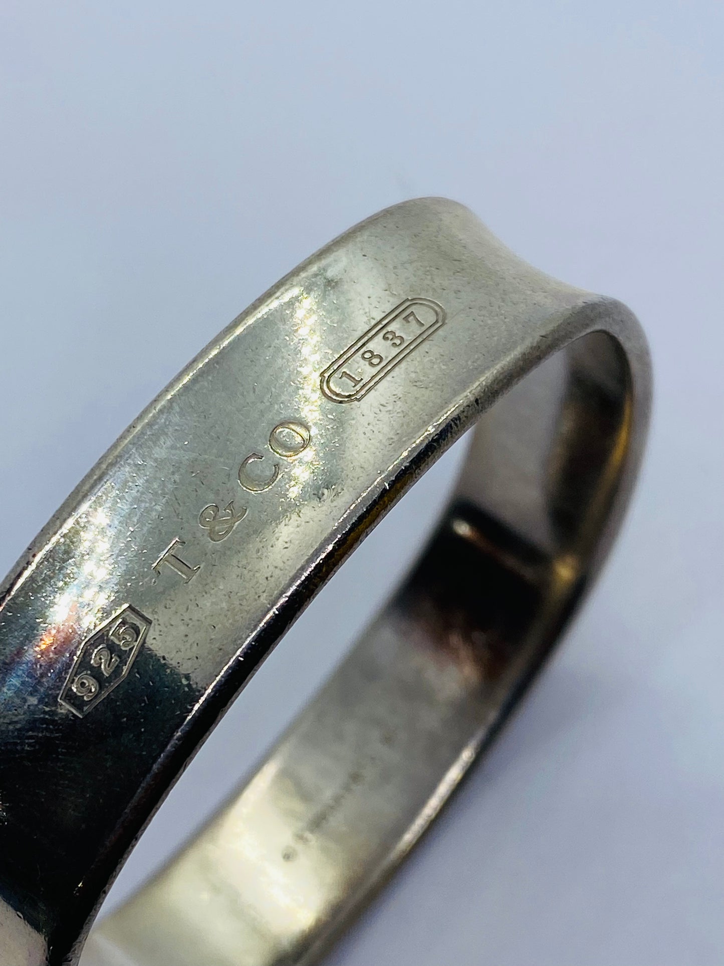 Tiffany & Co. Sterling Silver 1837 Square Cushion Bangle Bracelet