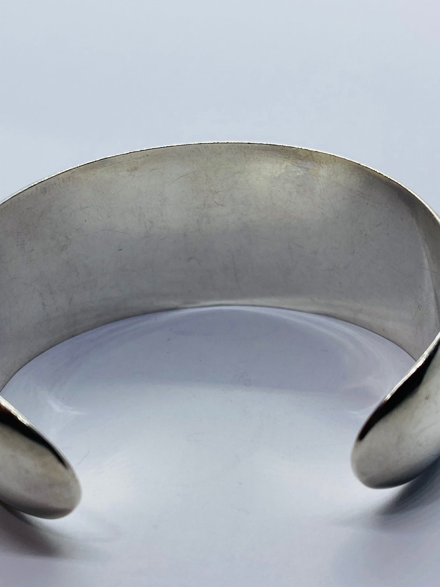 TIFFANY & CO STERLING SILVER Bangle Bracelet Wide Cuff 925 Silver Italy 6.5”