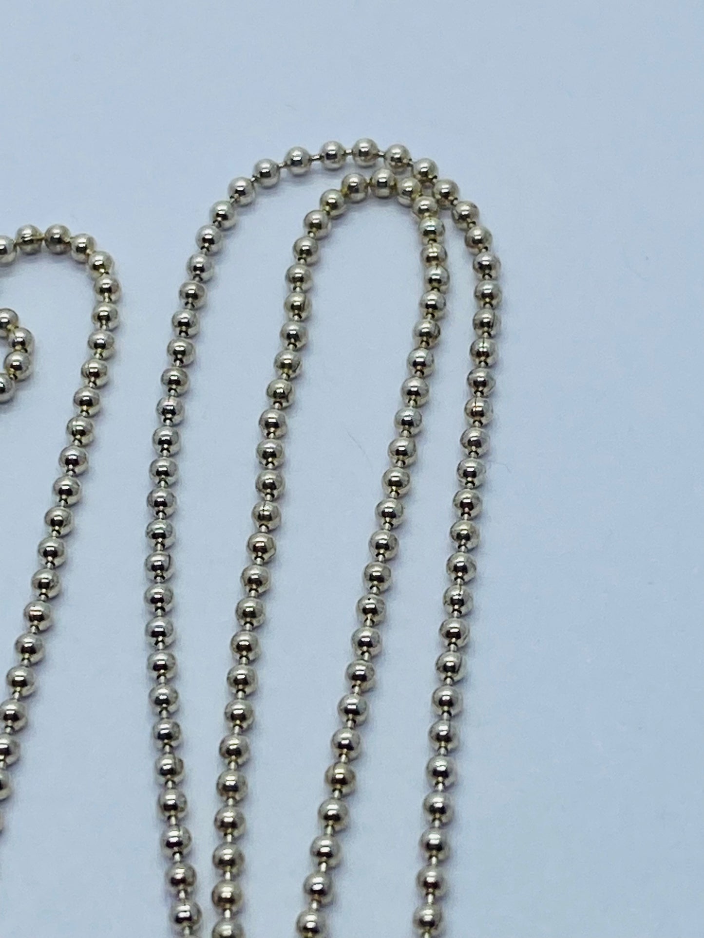 Tiffany Co Sterling Silver 1mm Beaded Necklace Chain 28.75”