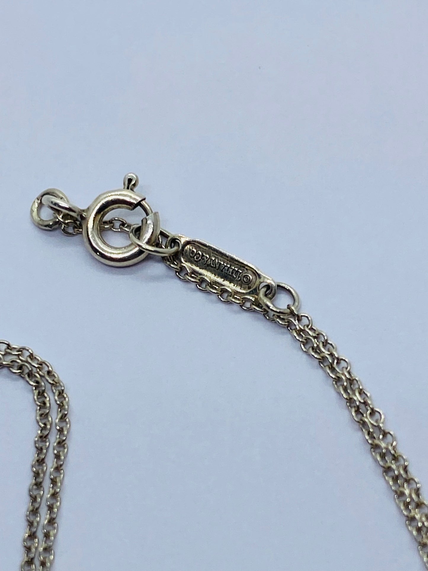 Tiffany Letter A Large Alphabet Initial Disc Notes Pendant Chain Necklace 19.5”