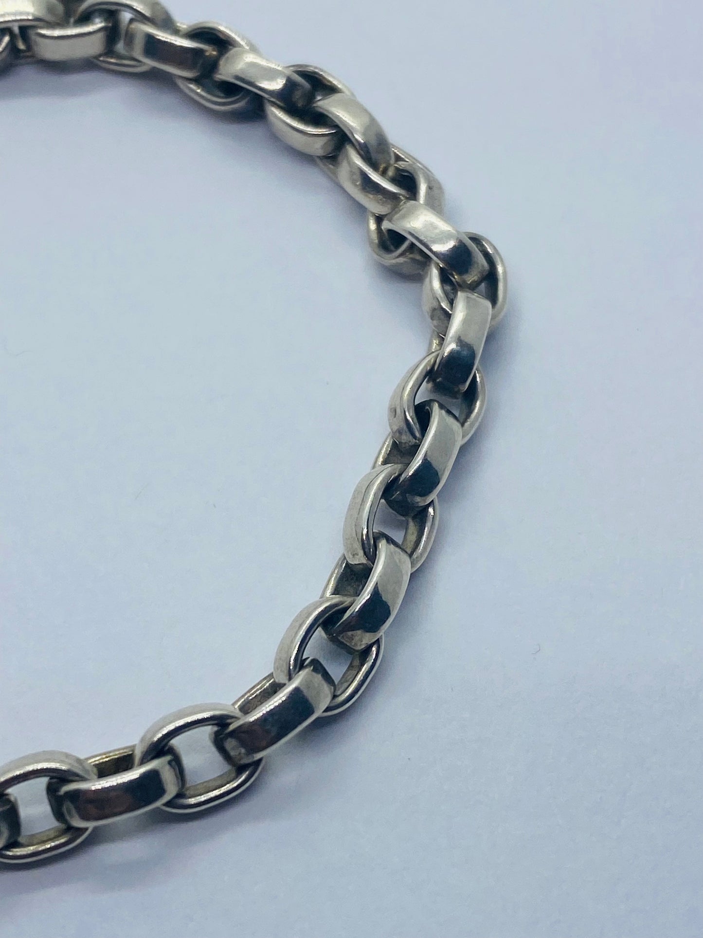 Tiffany & Co. Sterling Silver 7” Donut Link Bracelet.  Pouch