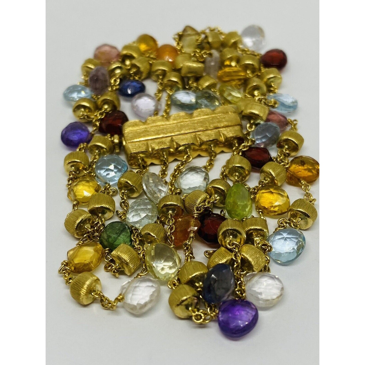 MARCO BICEGO PARADISE MULTISTONE MULTI 5 STRAND BRACELET 18K 750 7”