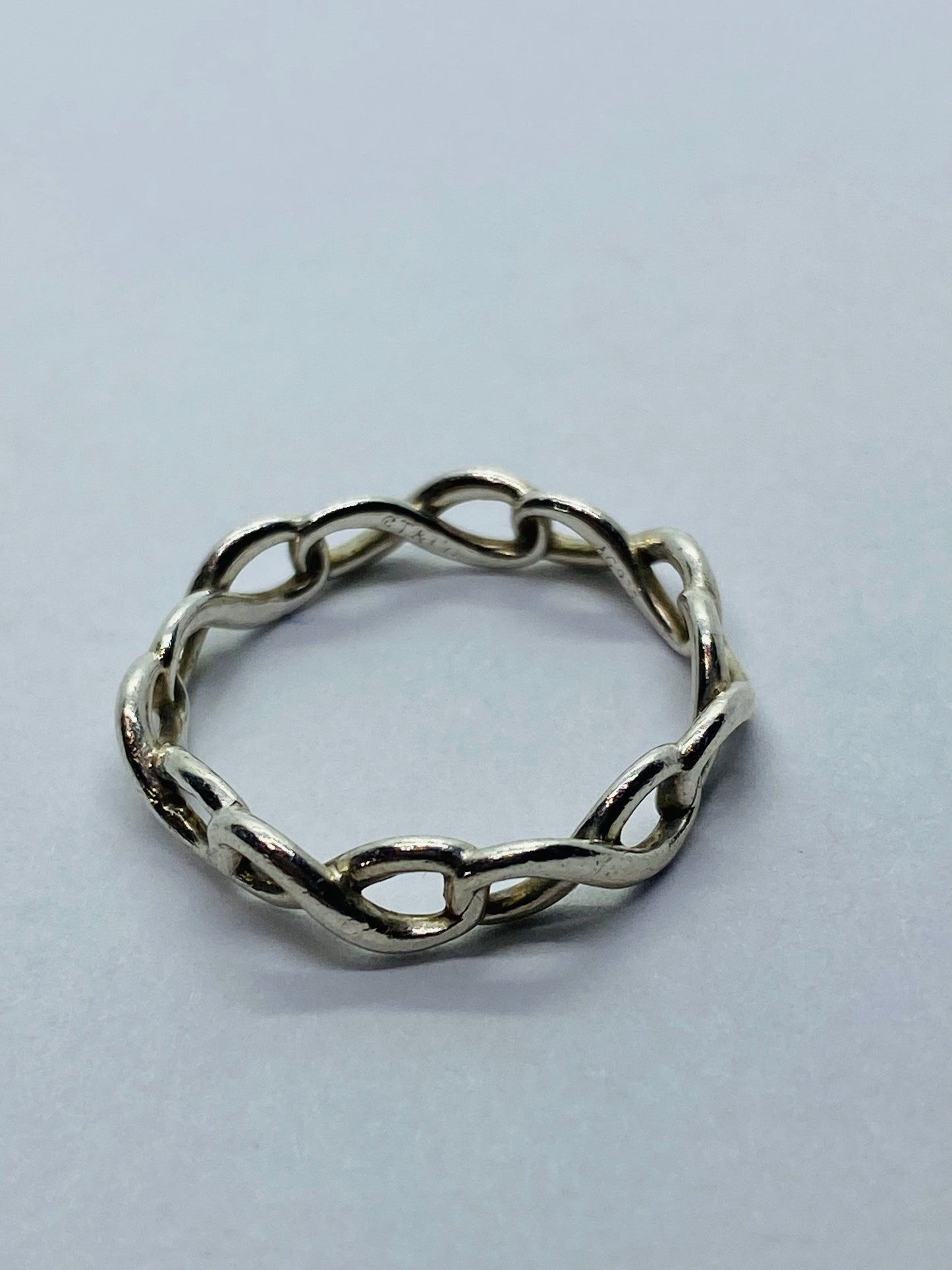 Tiffany & Co. Sterling Silver 925 Infinity Narrow Band Ring Size 5