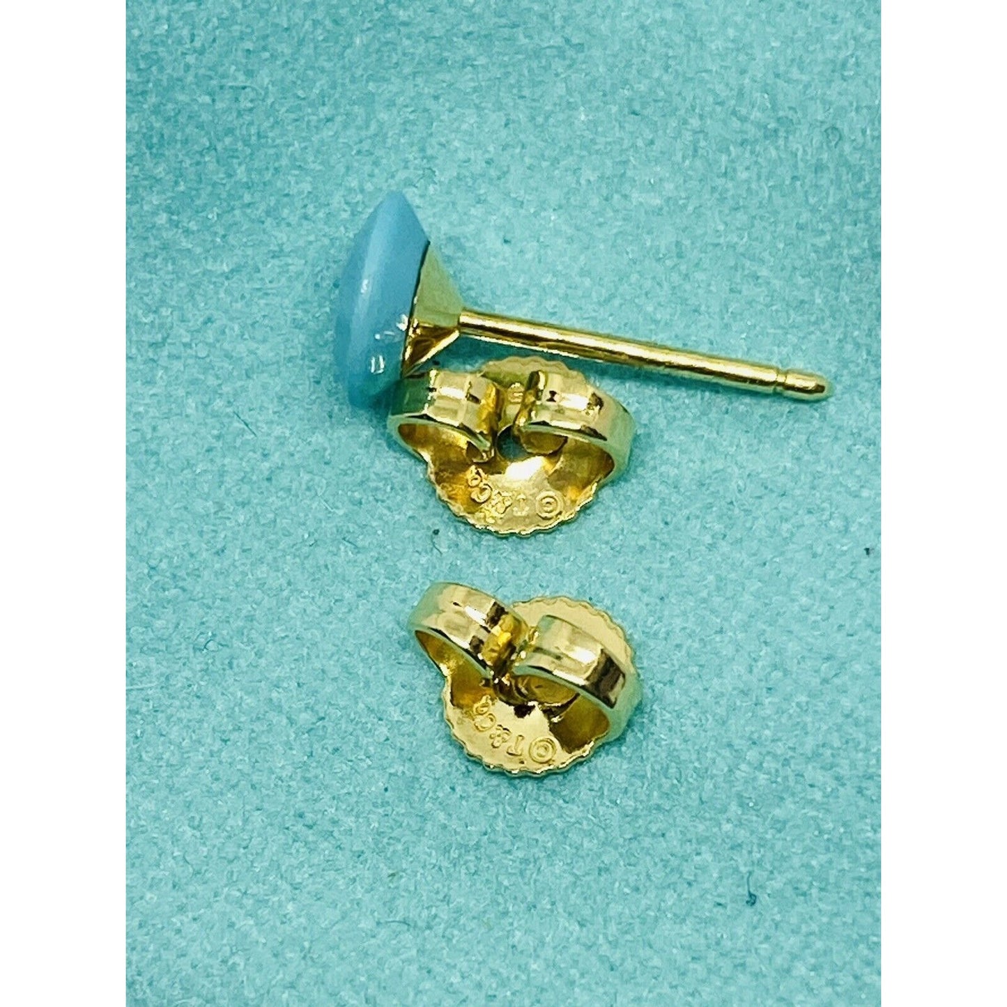 Tiffany & Co Elsa Peretti 18k Yellow Gold 2 Carat FACET Turquoise Earrings RARE
