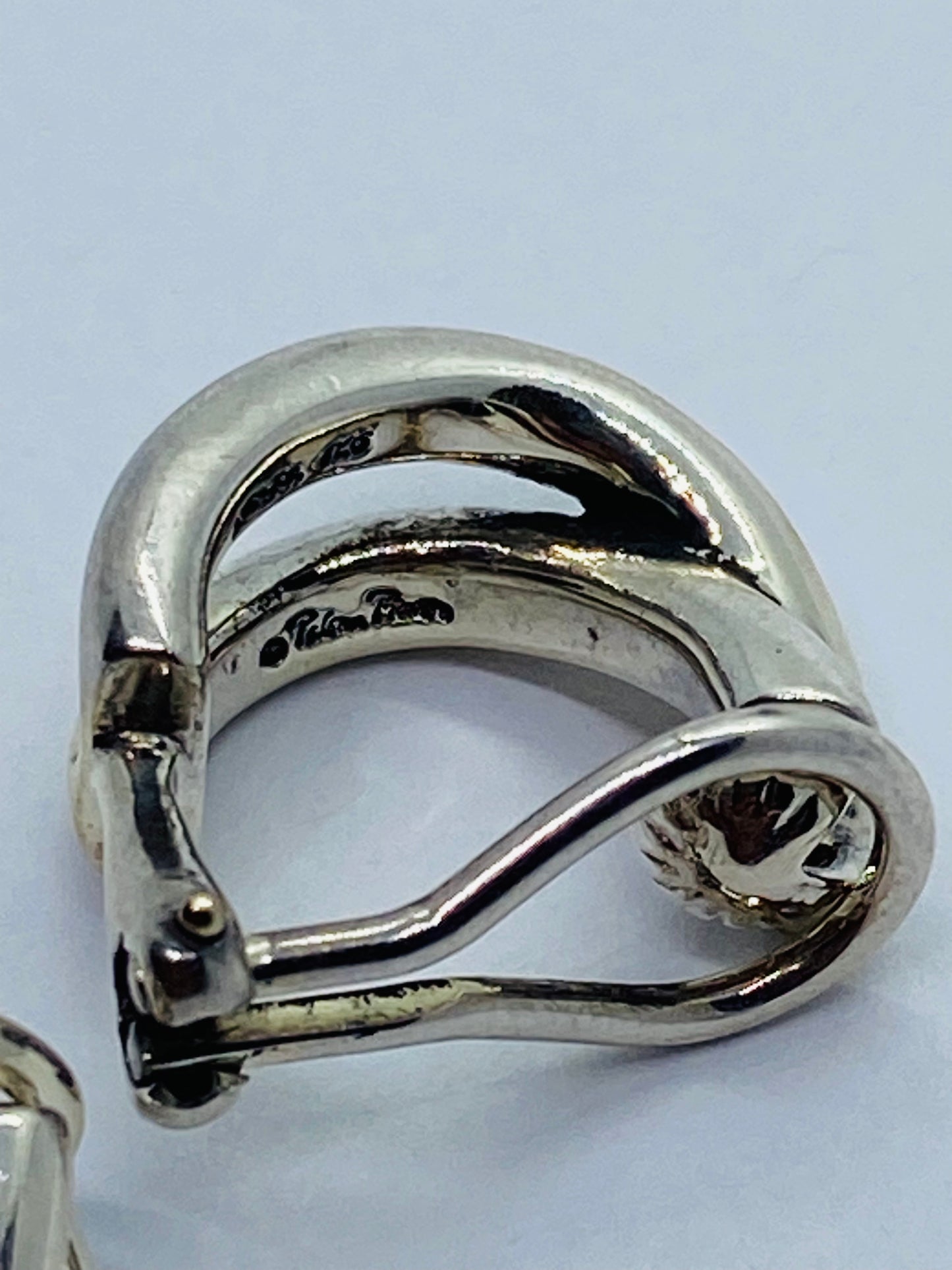 Tiffany & Co. Paloma Picasso Sterling Silver 925 Le Circle Hoop Clip On Earrings