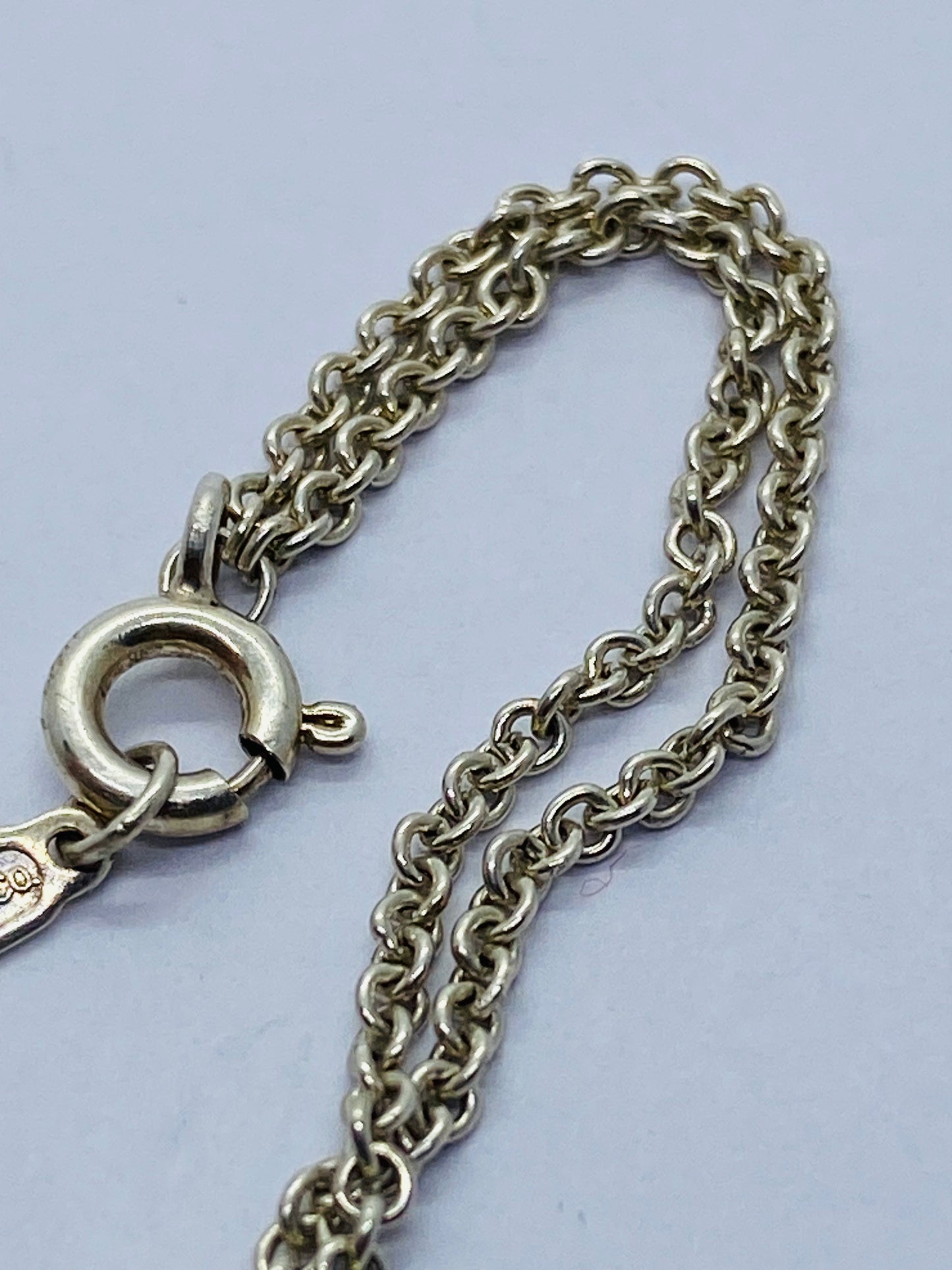 Tiffany & Co. Sterling Silver 925 Infinity Double Chain Link 6" Bracelet