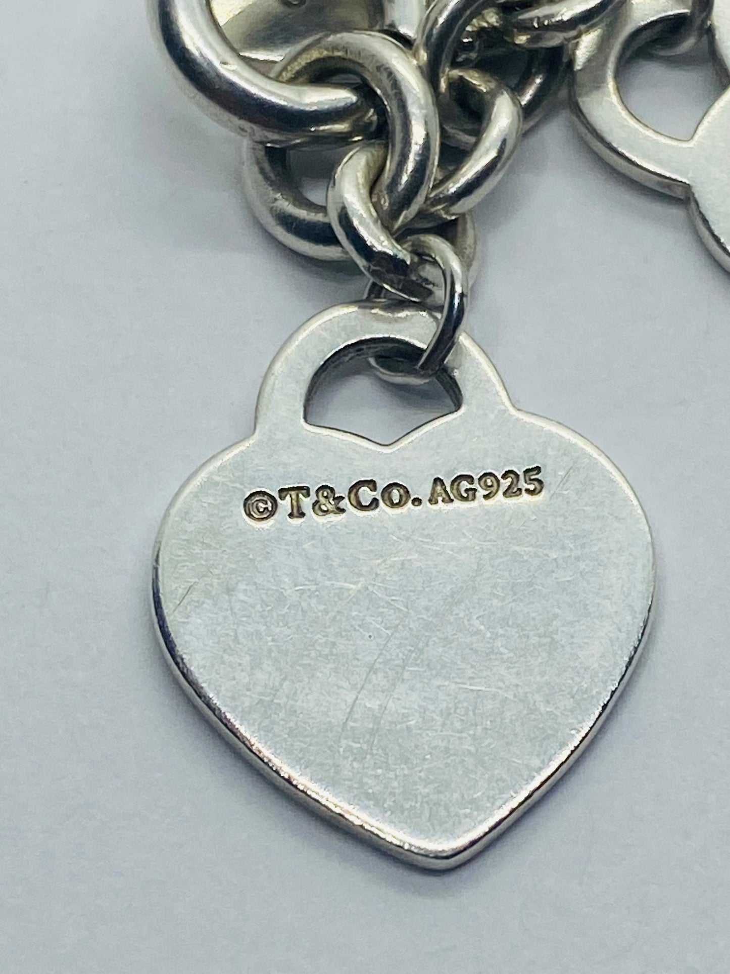 Tiffany & Co Multi Heart Bracelet 7” Sterling Silver 925 Rare RETIRED Pouch Box