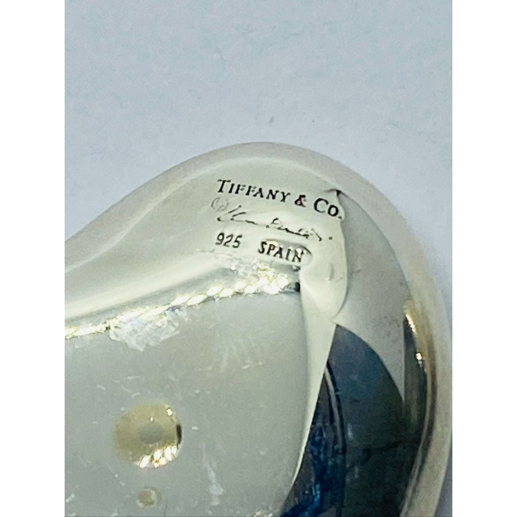 Tiffany & Co Silver Peretti HUGE Puff Puffy Heart Clip On Earrings 1x1” Pouch