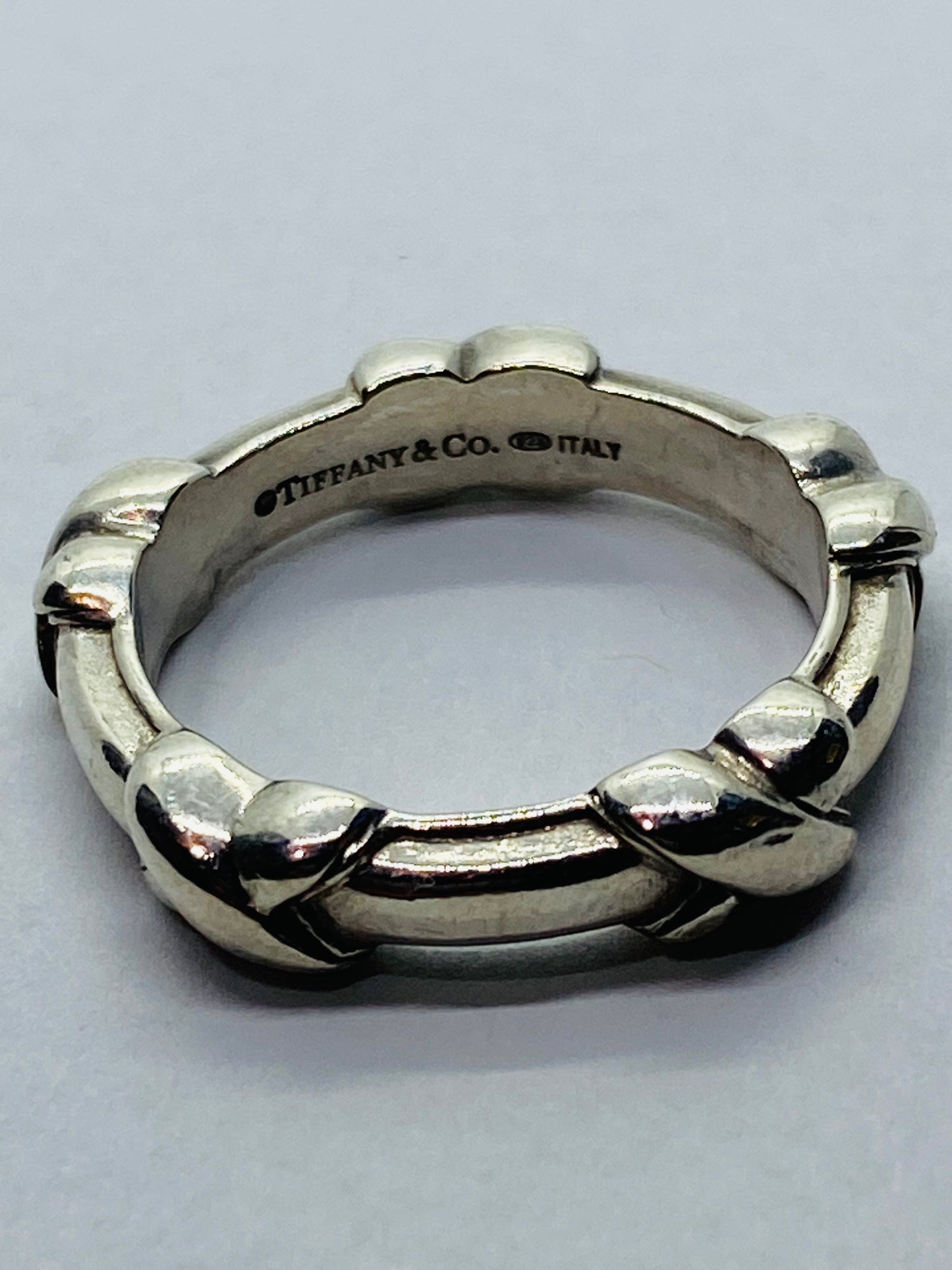 Tiffany & Co. Sterling Silver Signature X Stacking Ring Band Size 6.25 Retired