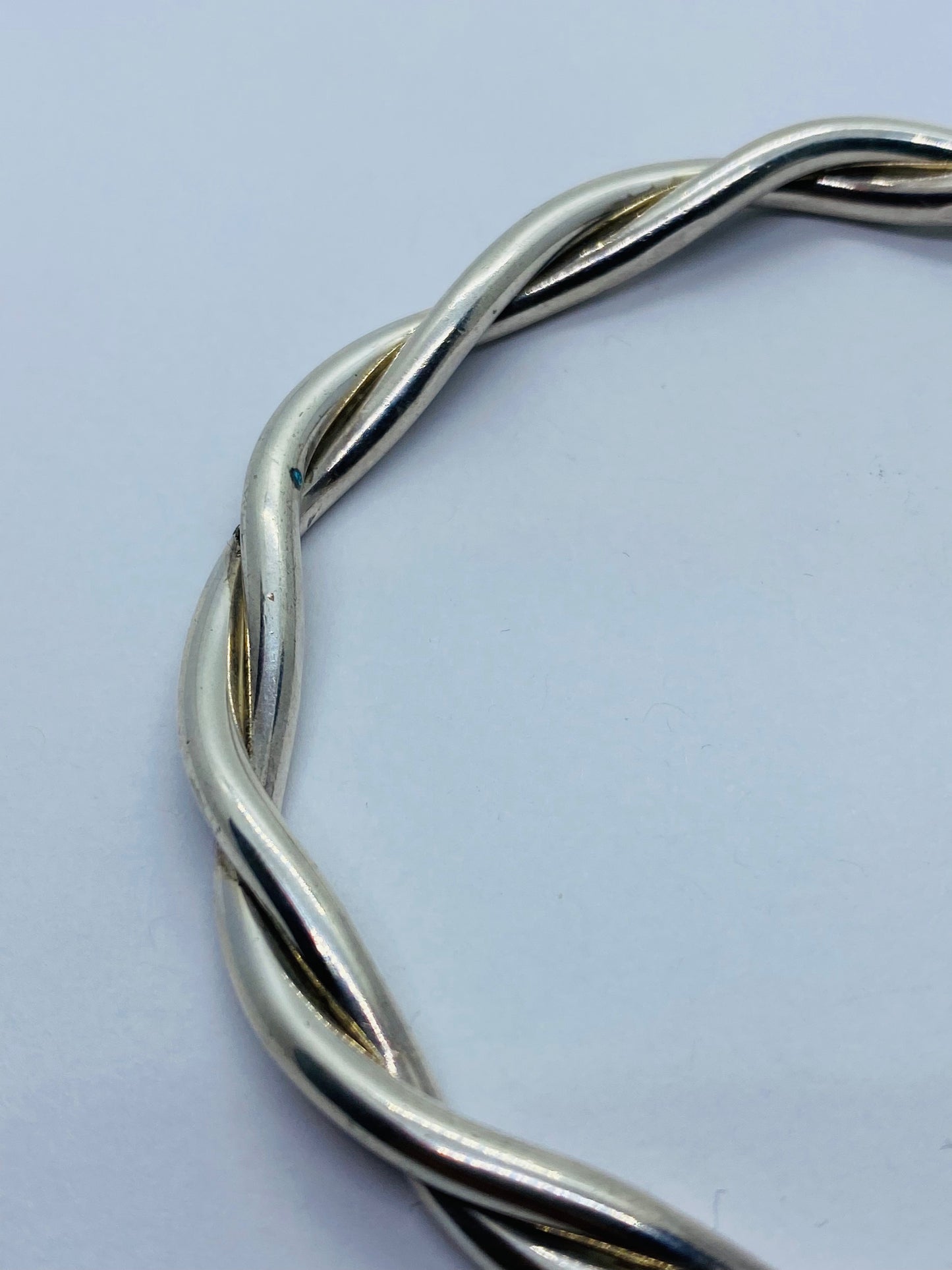 Tiffany & Co. Sterling Silver Twist Bangle Bracelet 7.5" 35.4