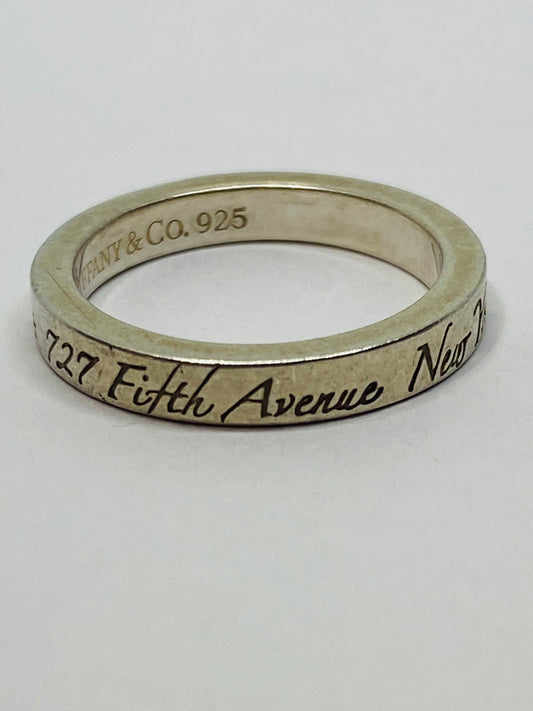 Tiffany & Co Sterling Silver Notes 925 Narrow Band Ring Size 5.25