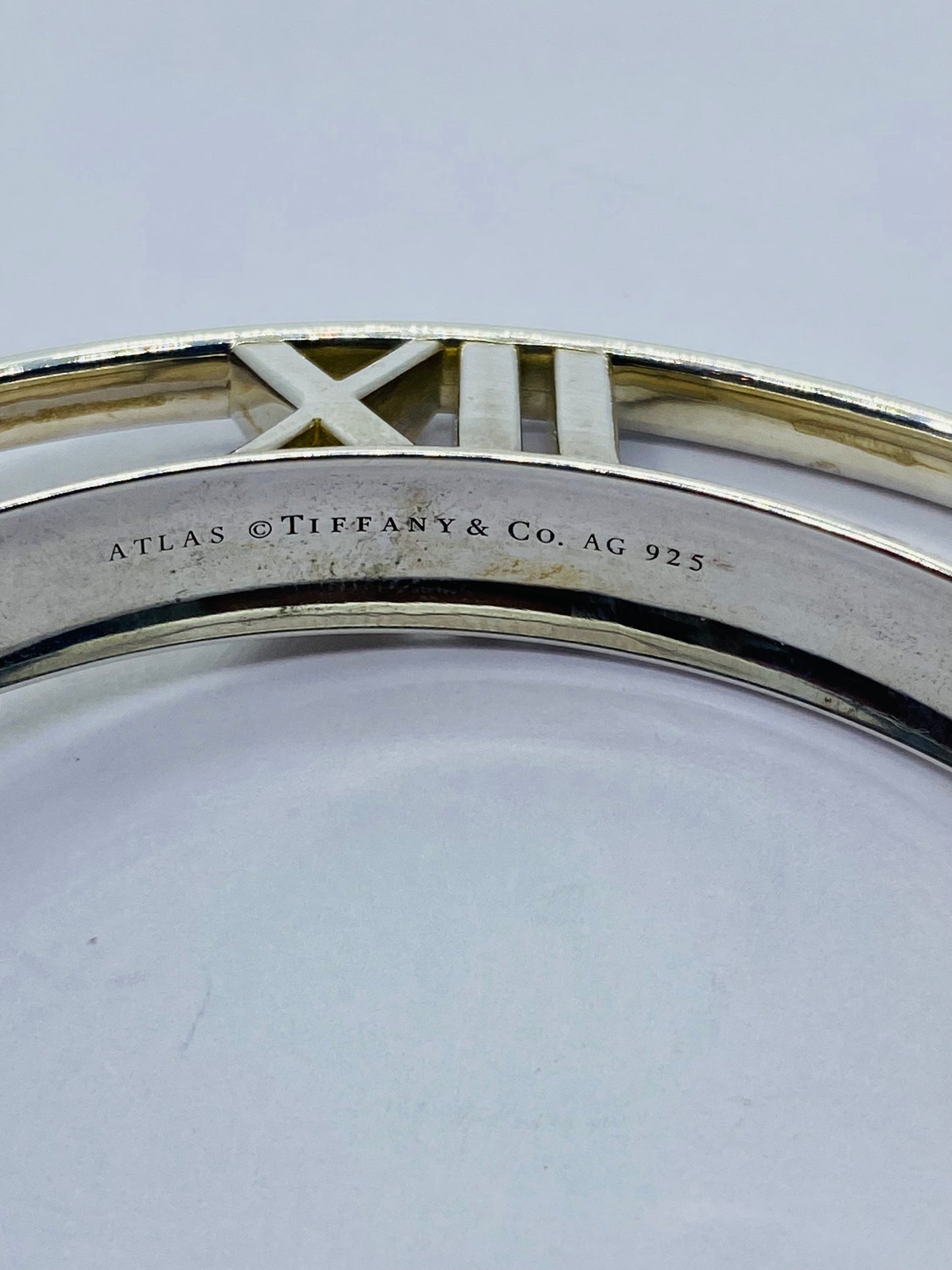 Tiffany & Co Sterling Silver 925 ATLAS Horizontal Bangle s.M Tapered Bracelet