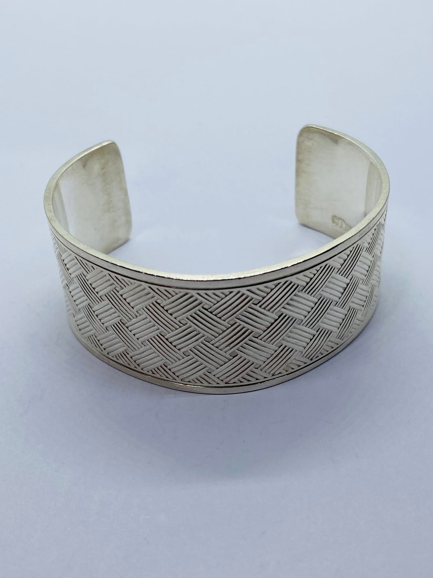 Authentic Tiffany Sterling Silver Basket Makers Cuff Bracelet