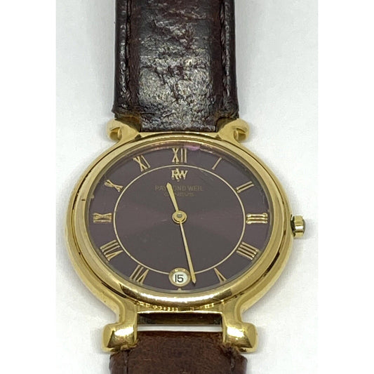 RAYMOND WEIL Unisex 32MM CASE 18K ELECTROPLATED PURPLE DIAL WITH DATE WATCH 9136