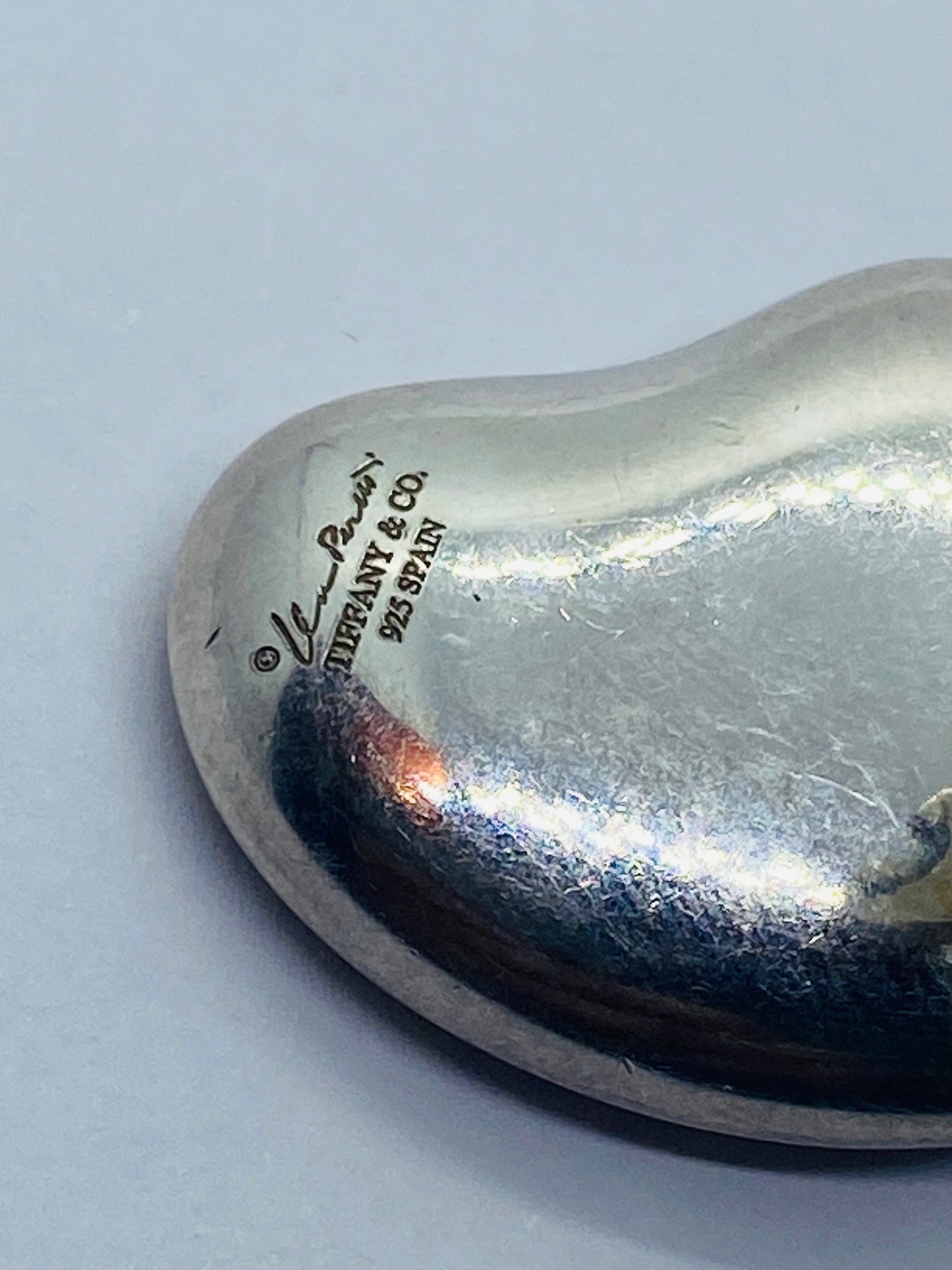 Tiffany & Co Silver Peretti HUGE Puff Puffy Heart Clip On Earrings 1x1"
