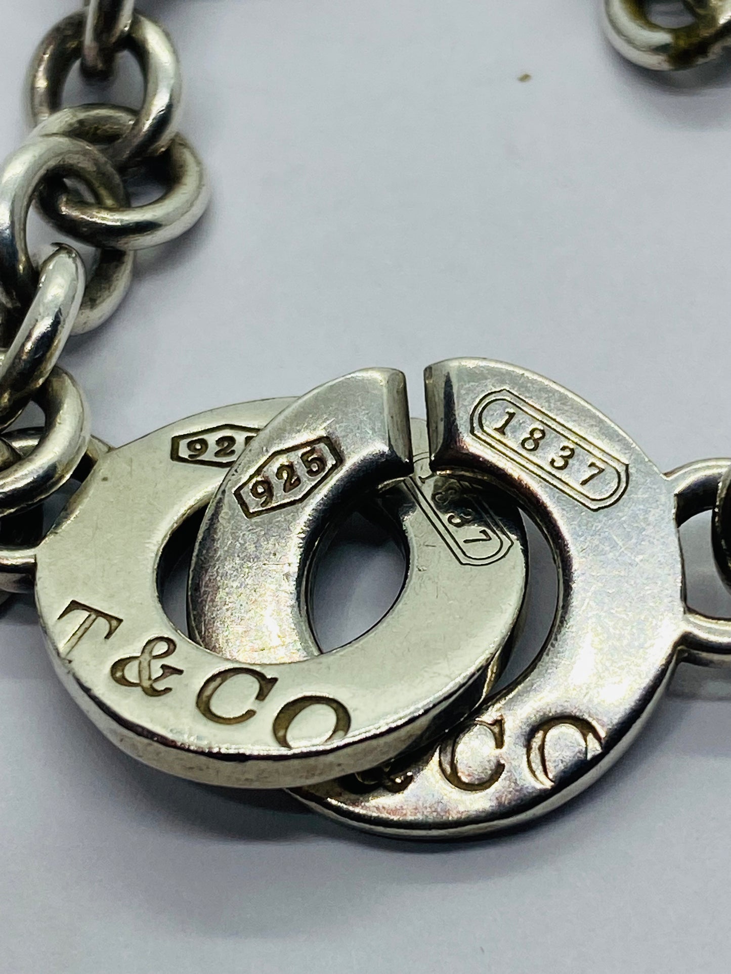 Tiffany Co. 1837 Sterling Silver Interlocking Circles Chain Necklace 17”