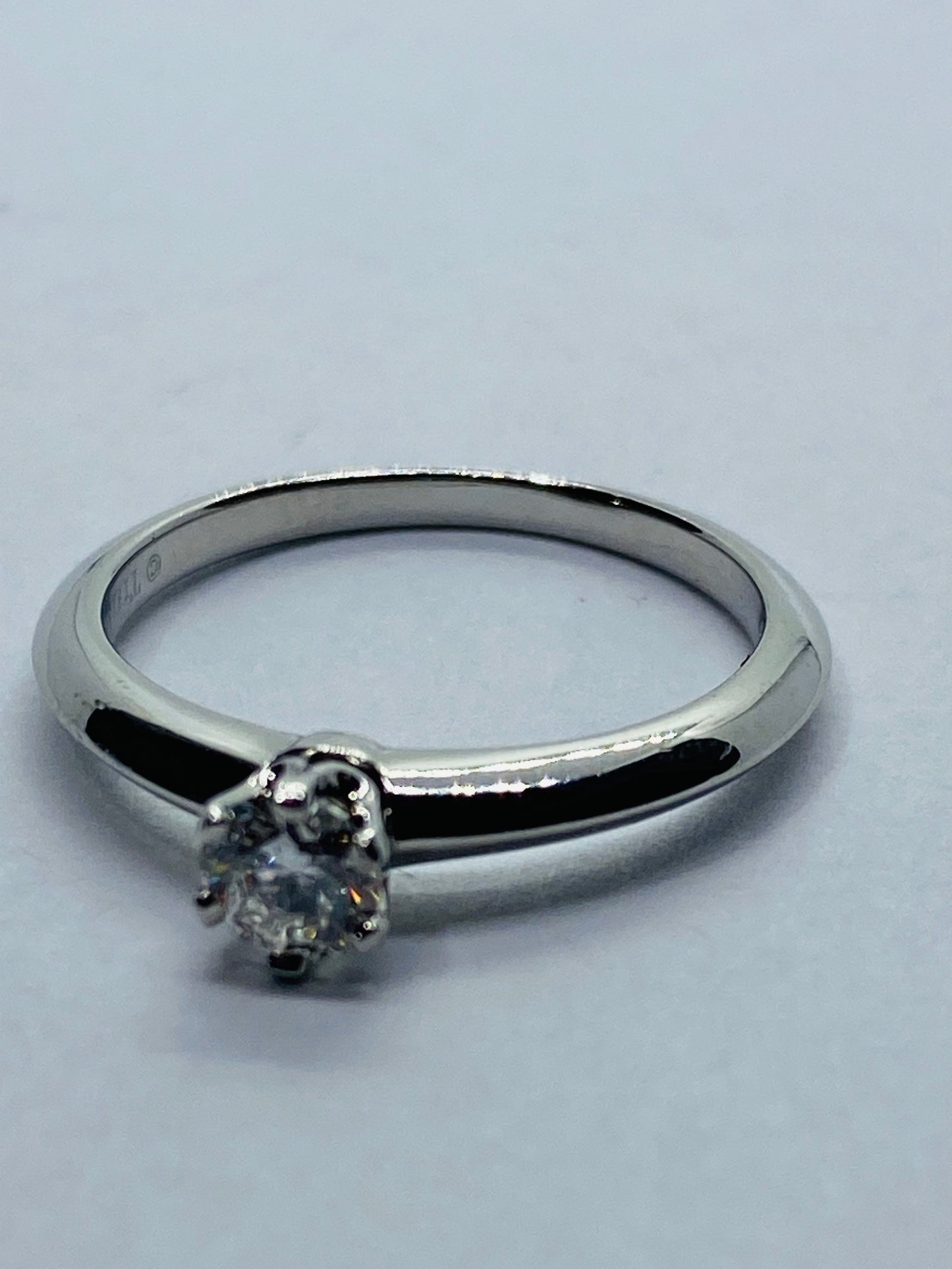 Tiffany & Co. 0.24 CT Diamond Platinum Solitaire Engagement Ring BOX!