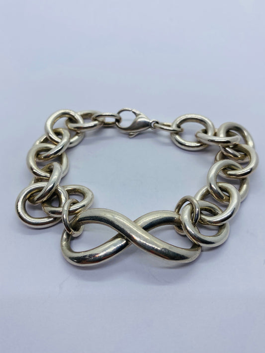 AUTHENTIC TIFFANY & CO INFINITY LINK BRACELET 7.75” STERLING SILVER 925 CHUNKY