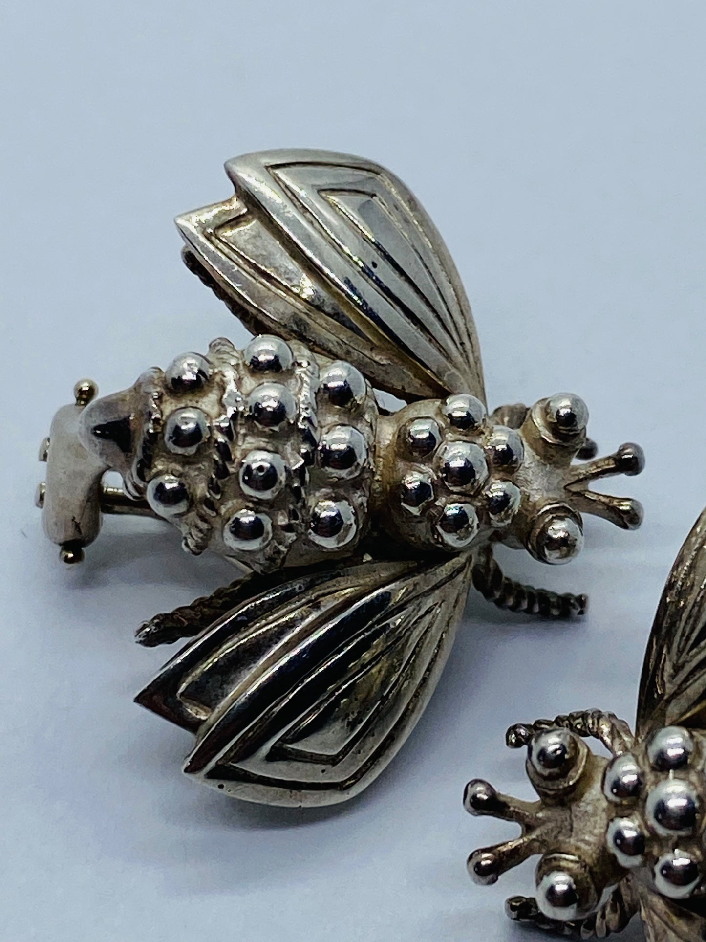Tiffany & Co RARE Bumble Bee Clip On Earrings 23x26MM Sterling Silver 925