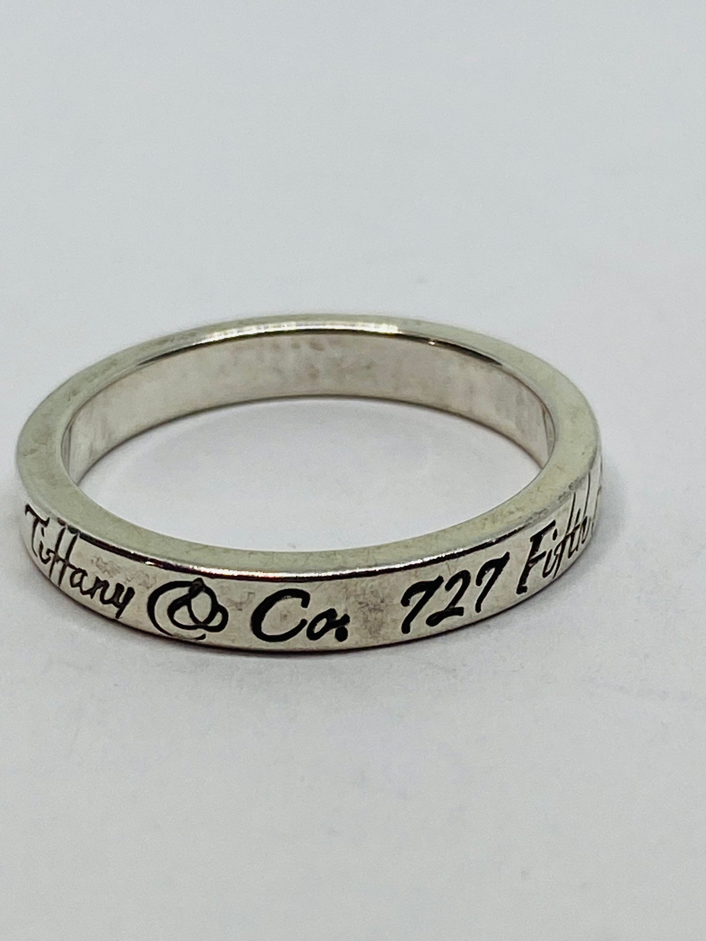 Tiffany & Co Sterling Silver Notes Narrow Band Ring Size 6.5