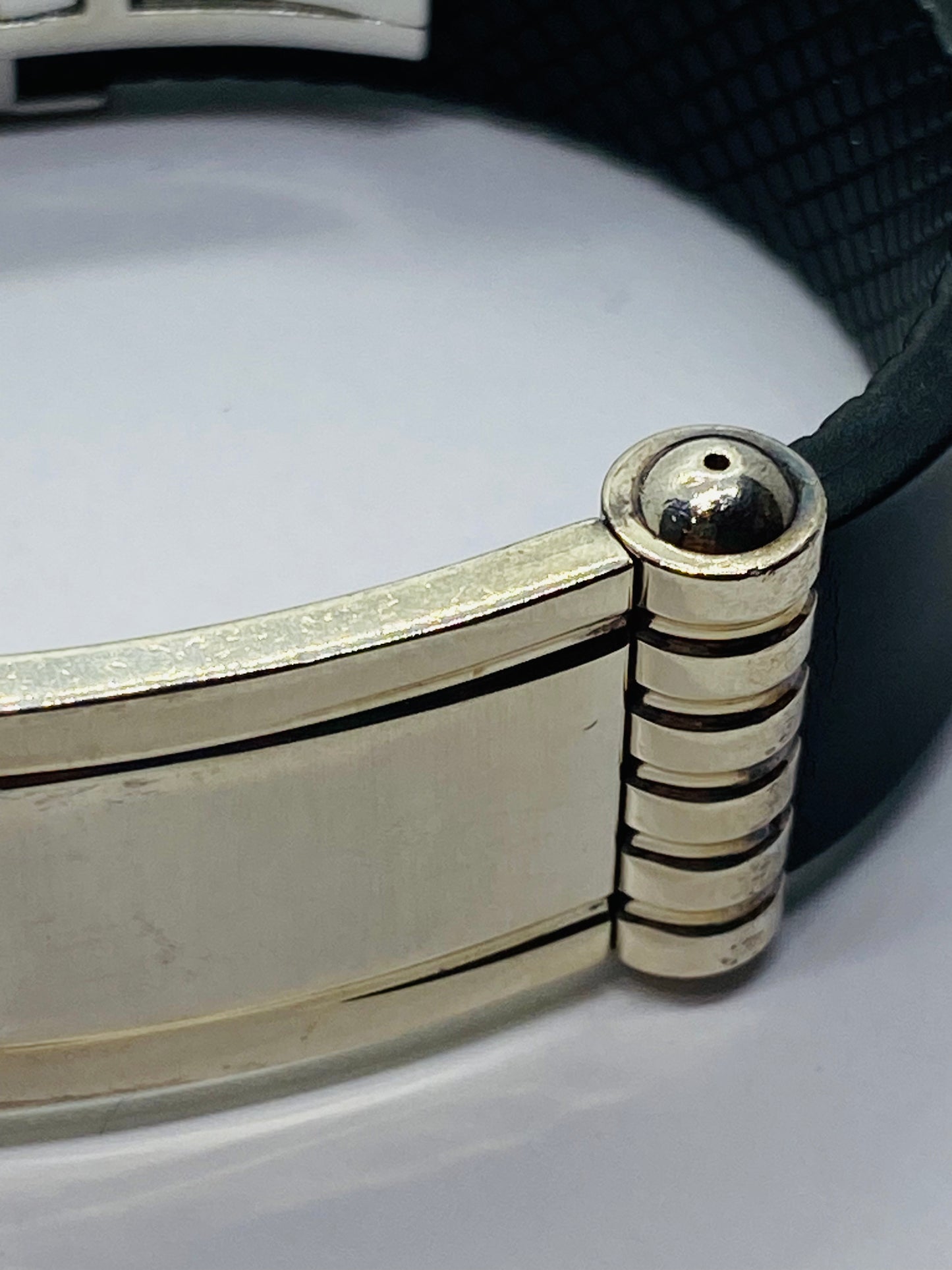 TIFFANY & CO PALOMA PICASSO WIDE ID GROOVE  7.5" BRACELET. STERLING 925 RUBBER