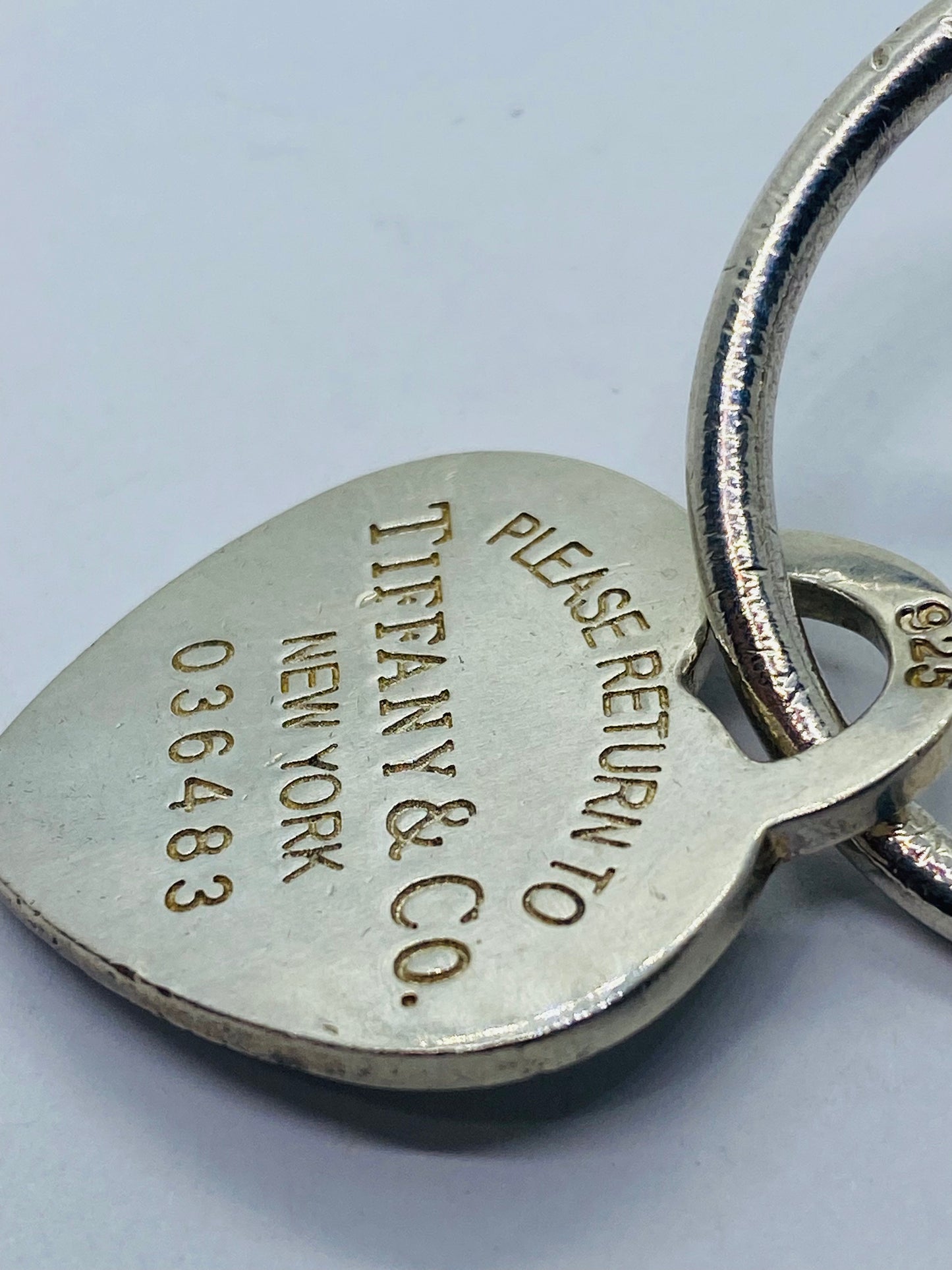 Authentic Horseshoe Key Ring Key Chain Please Return to Tiffany & Co Large Heart