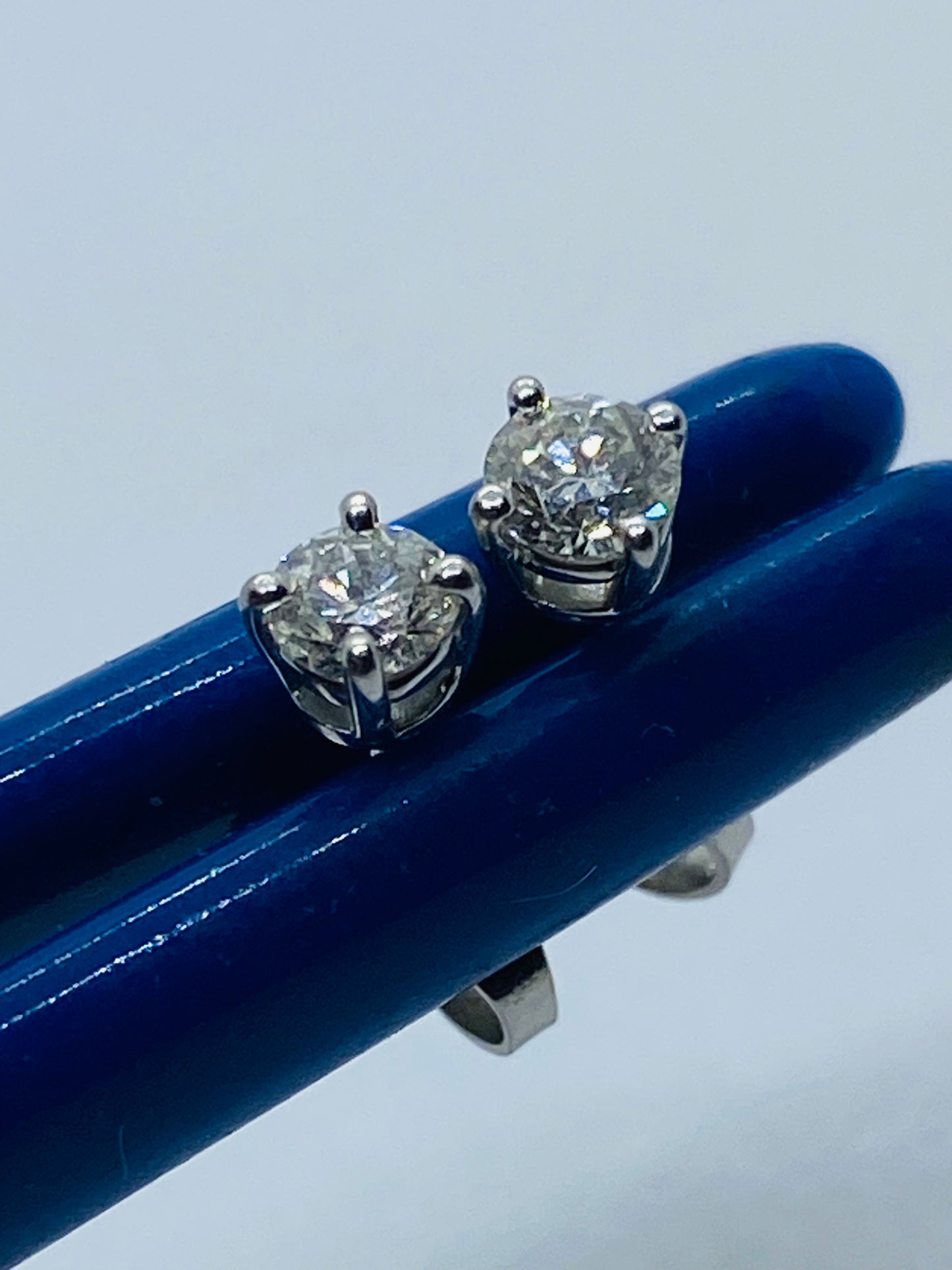 Tiffany & Co Platinum Solitaire Diamond .34 Stud Earrings