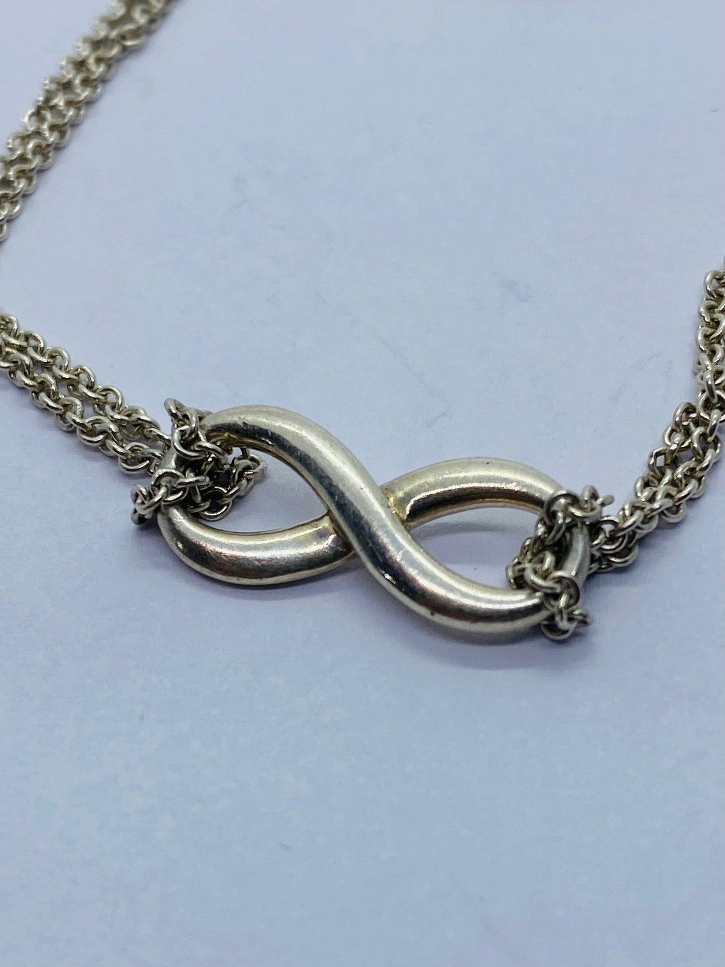 Tiffany & Co. Sterling Silver 925 Infinity Double Chain Link 6" Bracelet